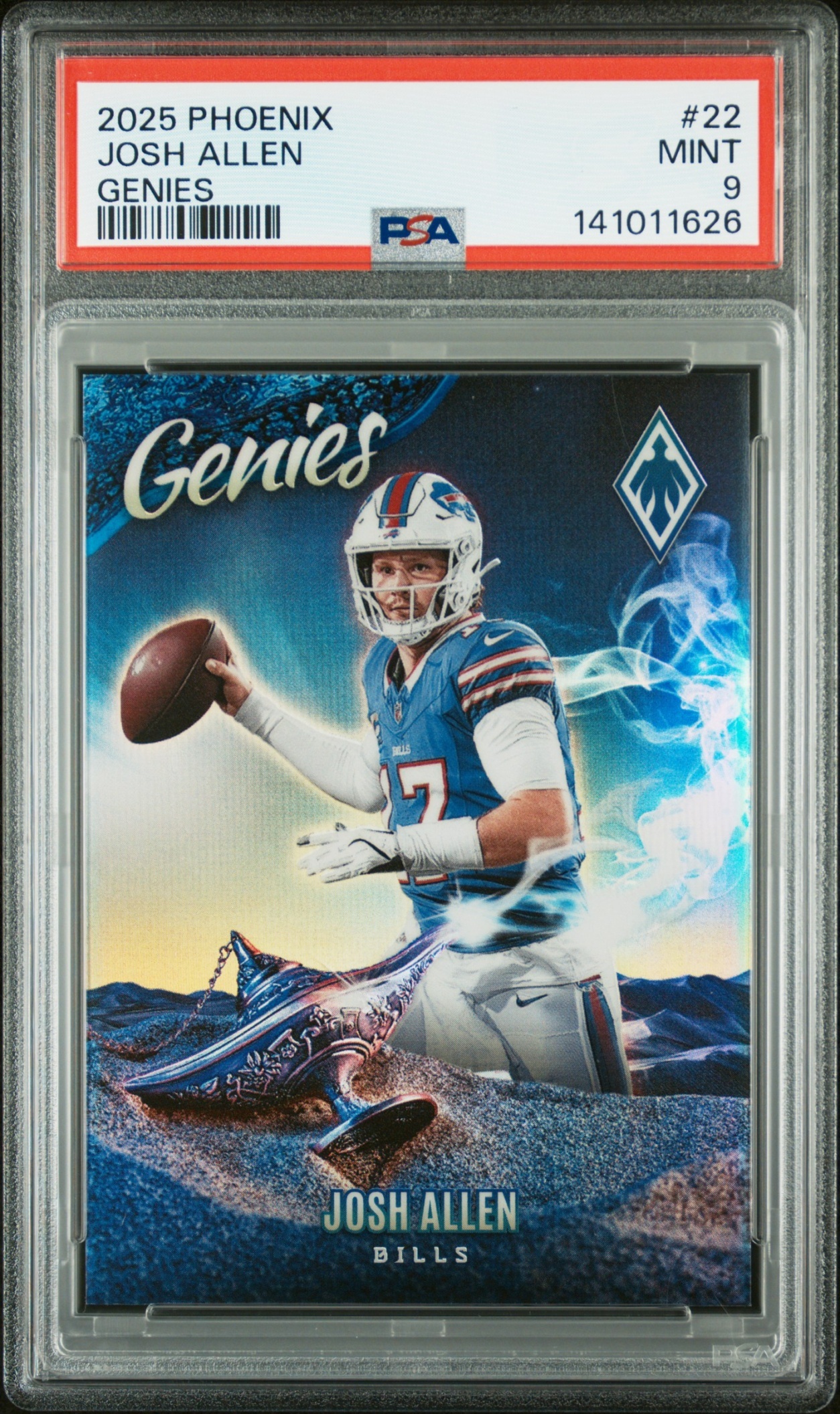 Card image for 2025 Panini Football Phoenix Josh Allen Genies #22 Buffalo Bills