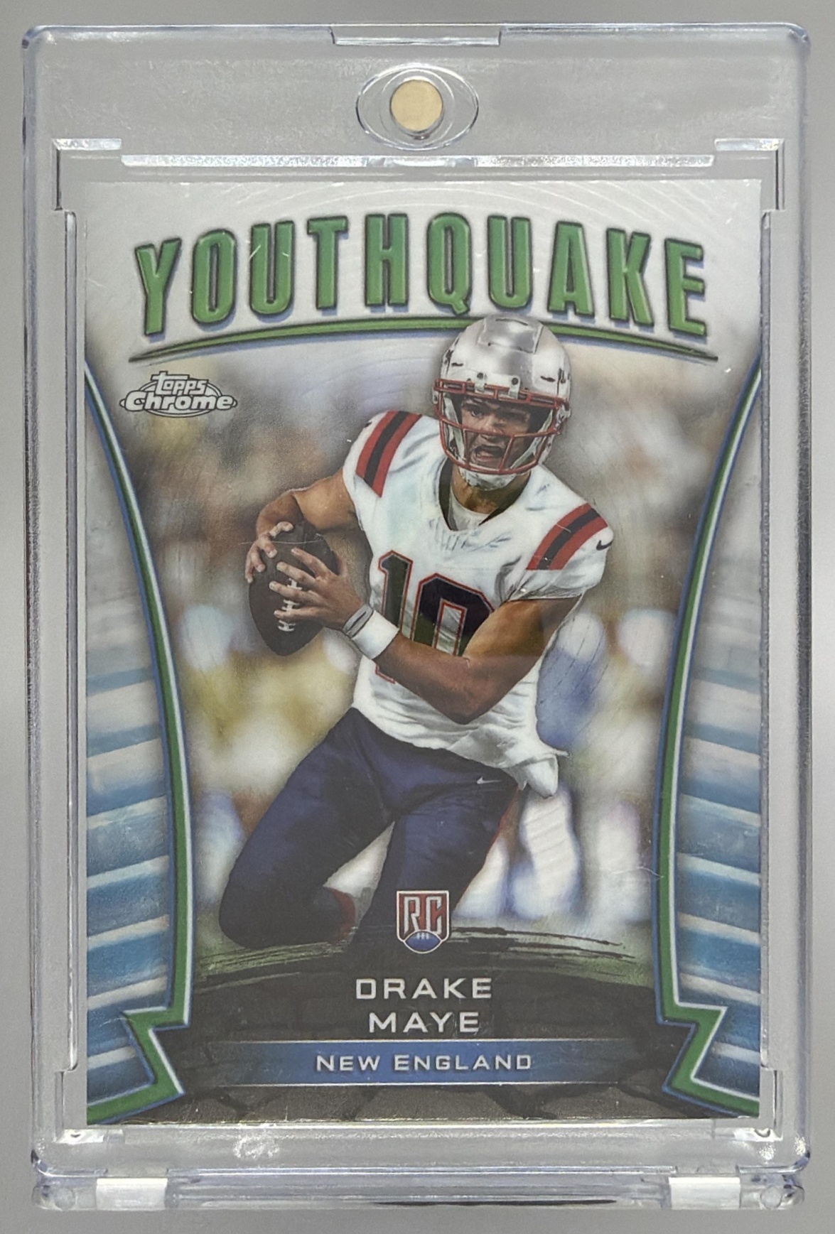 Card image for 2024 Topps Football Chrome Drake Maye Youthquake #Y-2 RC New England Patriots