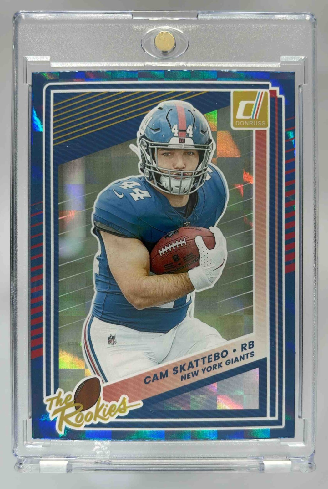 Card image for 2025 Panini Football Donruss Cam Skattebo The Rookies #19 RC New York Giants