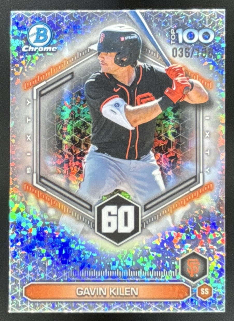 Card image for 2026 Bowman Gavin Kilen Scouts Top 100 Chrome Mini-Diamond Refractor /150