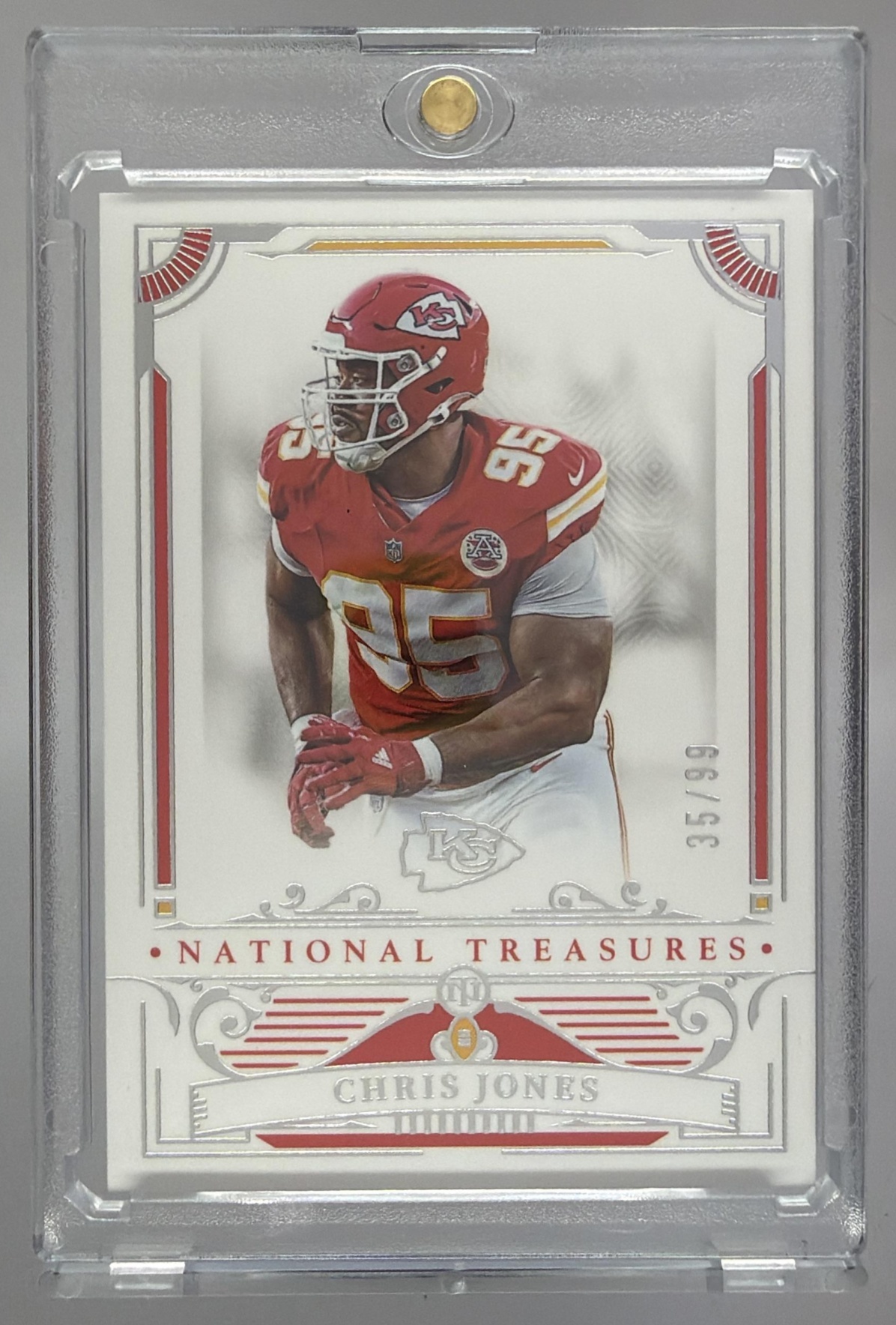 Card image for 2025 Panini Football National Treasures Chris Jones /99 #49 Kansas City Chiefs