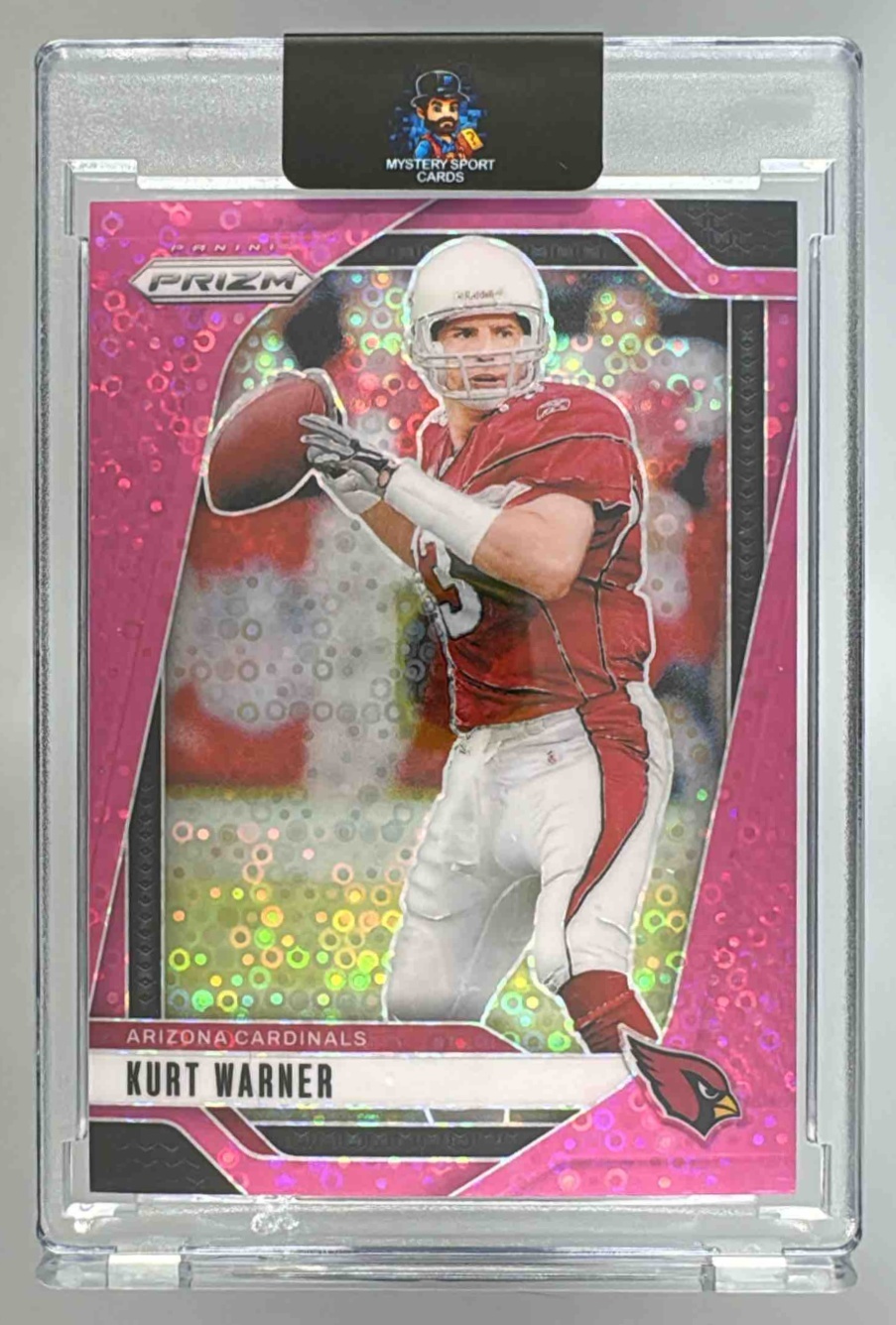 Card image for 2024 Panini Football Prizm Kurt Warner Blue Shimmer /25 #8 Arizona Cardinals
