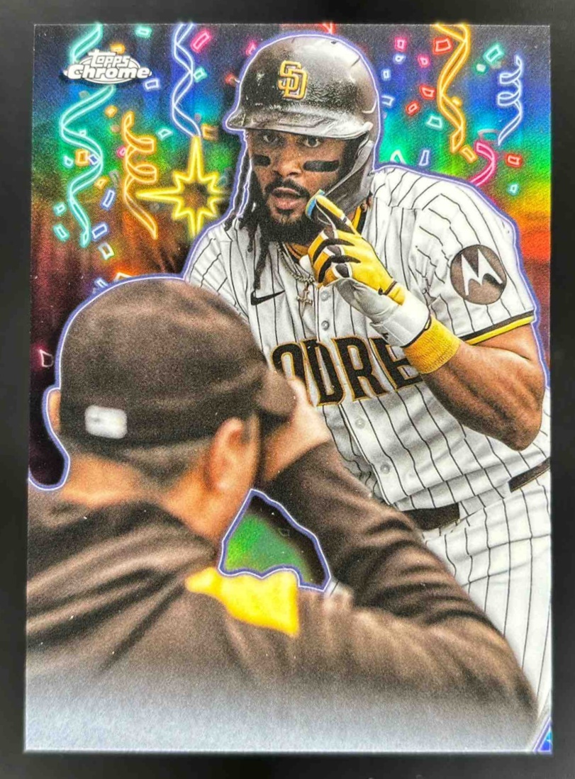 Card image for 2025 Topps Chrome Update Fernando Tatis Jr. Celebracion #CT-1 Padres