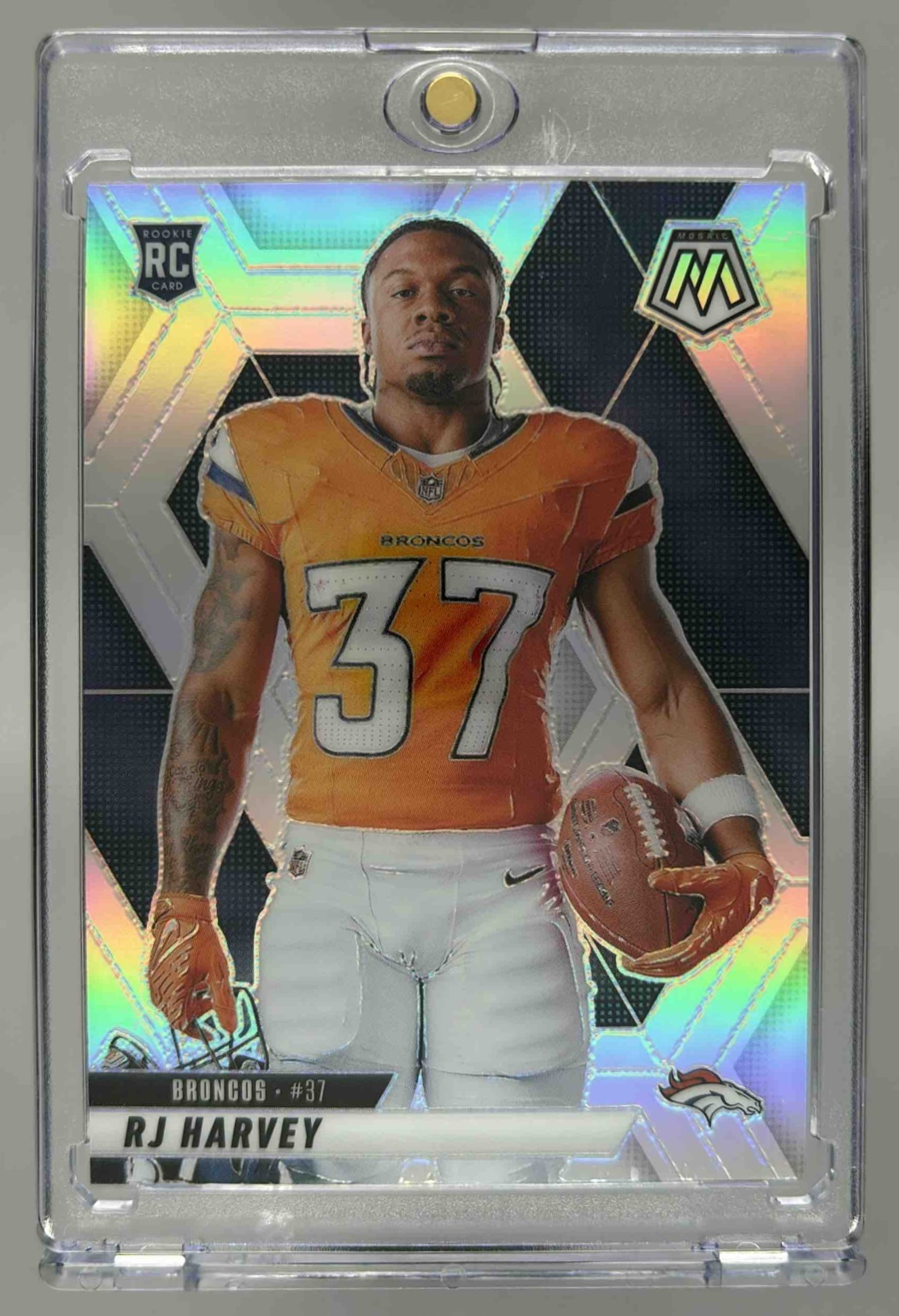 Card image for 2025 Panini Football Mosaic RJ Harvey Rookie Variation #284 RC Denver Broncos