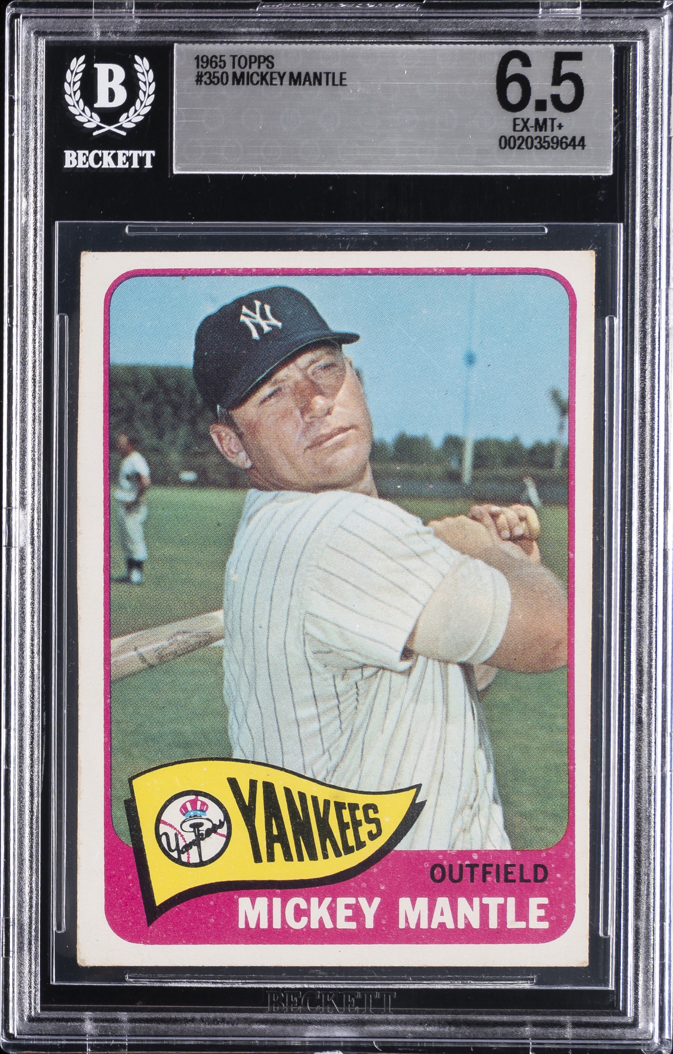 1965 Topps Baseball Mickey Mantle #350 New York Yankees BGS 6.5