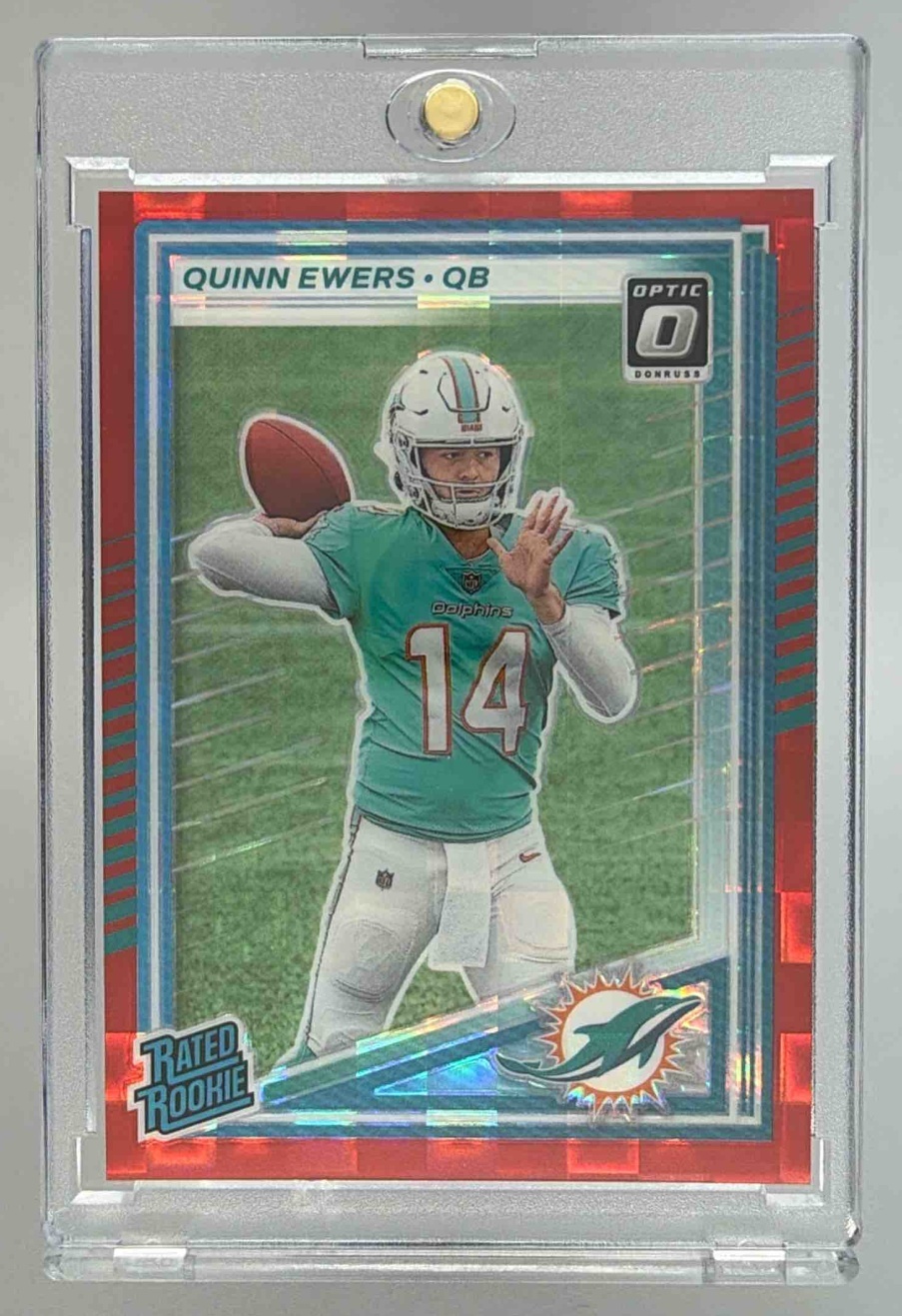 Card image for 2025 Panini Football Donruss Quinn Ewers Rated Rookie #342 RC Miami Dolphins