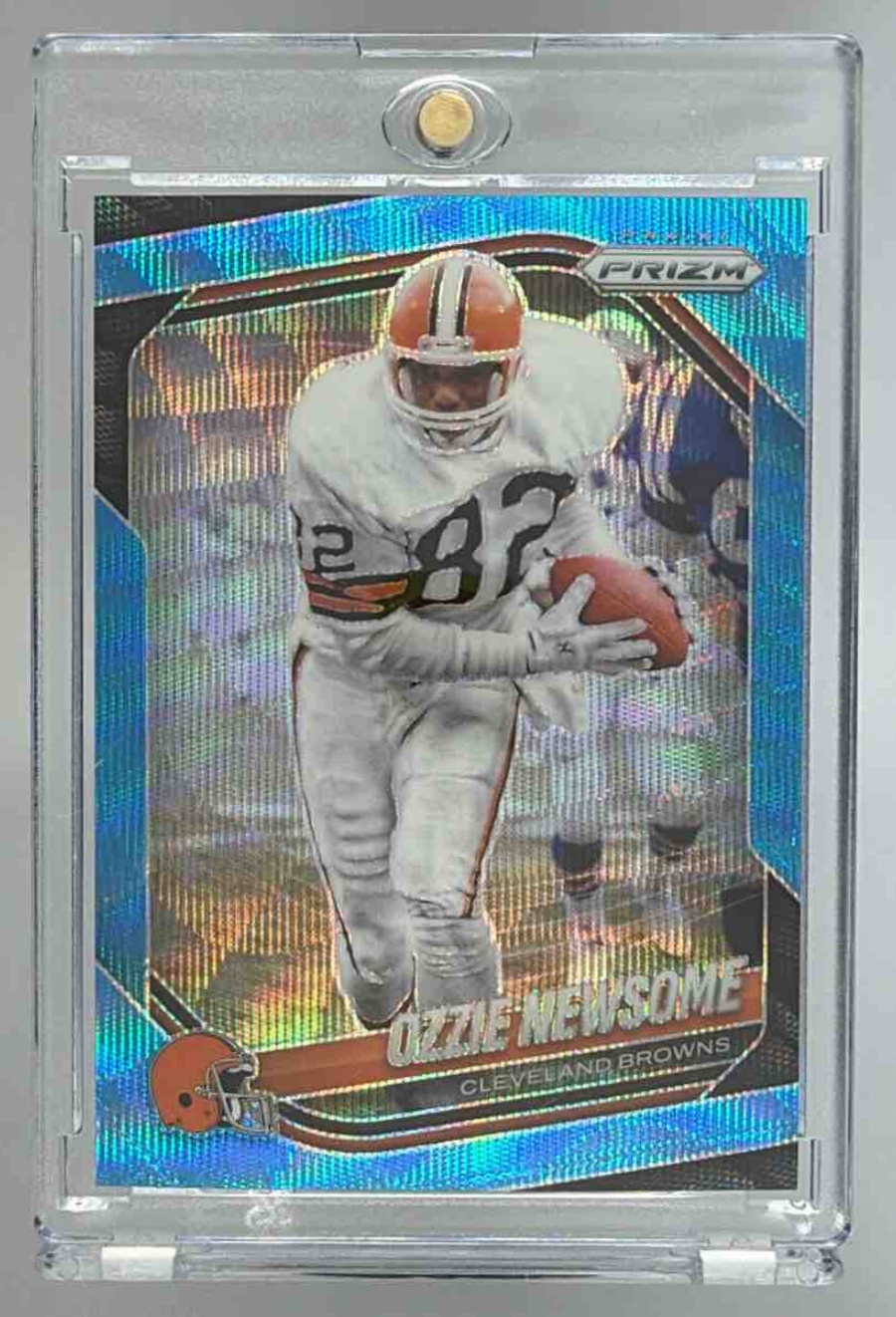 Card image for 2025 Panini Football Prizm Ozzie Newsome Blue Wave /230 #60 Cleveland Browns
