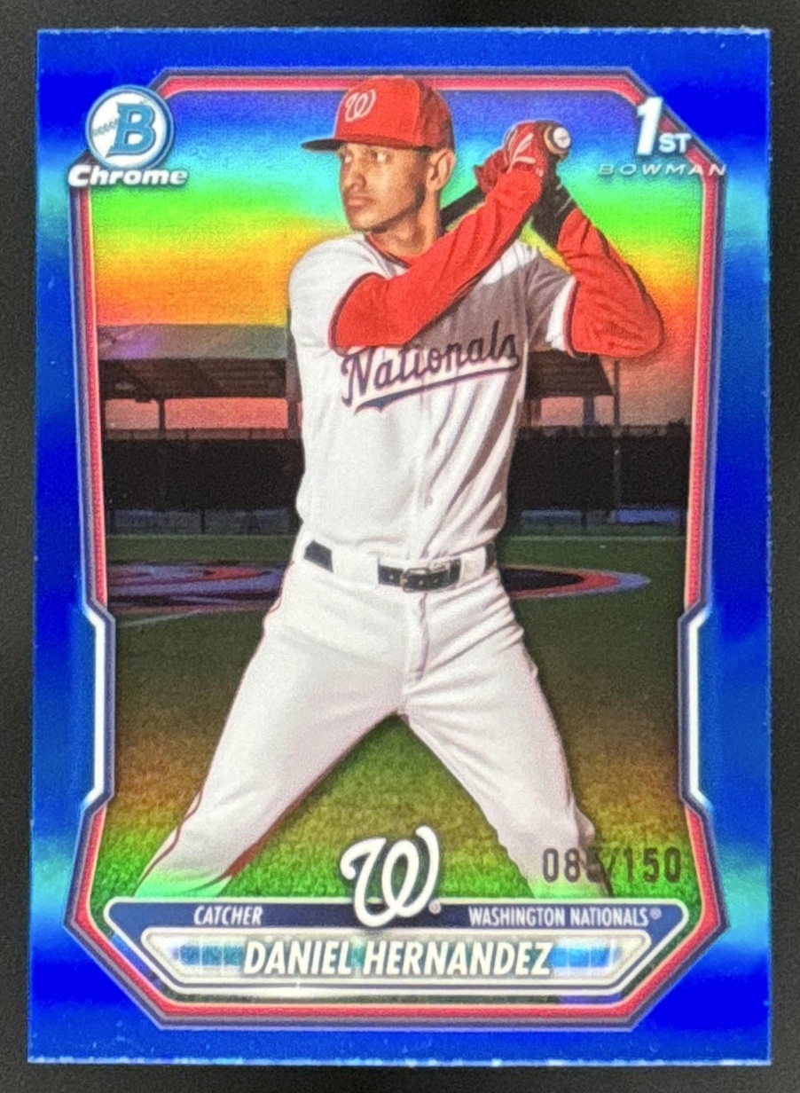 Card image for 2026 Bowman Daniel Hernandez Chrome Blue Refractor /150 1st Prospect