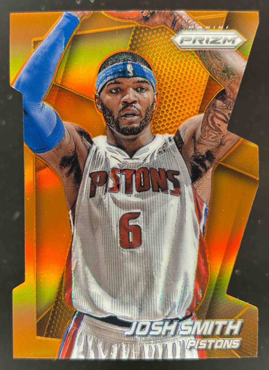 Card image for 2014-15 PANINI PRIZM JOSH SMITH PRIZMS ORANGE DIE CUT /139 #26 DETROIT PISTONS