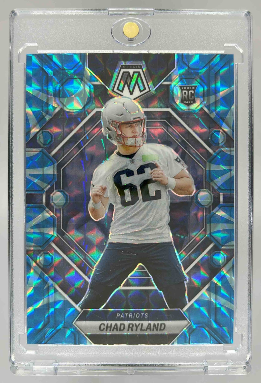 Card image for 2023 Panini Football Mosaic Chad Ryland #297 RC New England Patriots