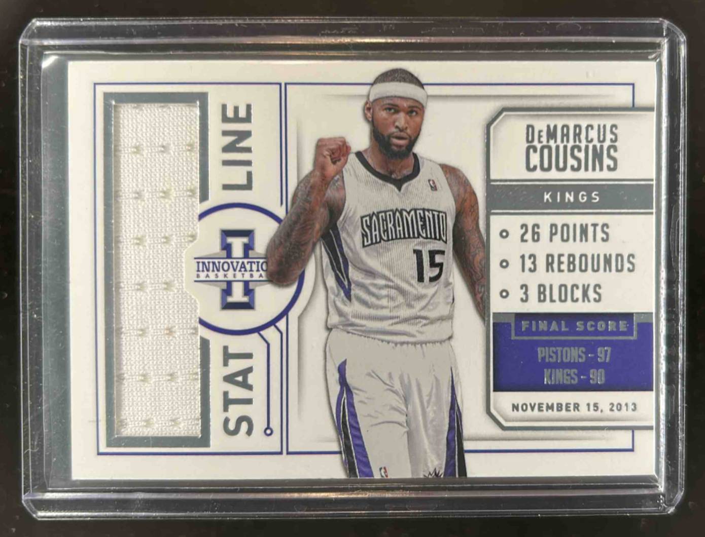 Card image for 2013-14 Panini Innovation DeMarcus Cousins Stat Line Jerseys 189 /299 #21