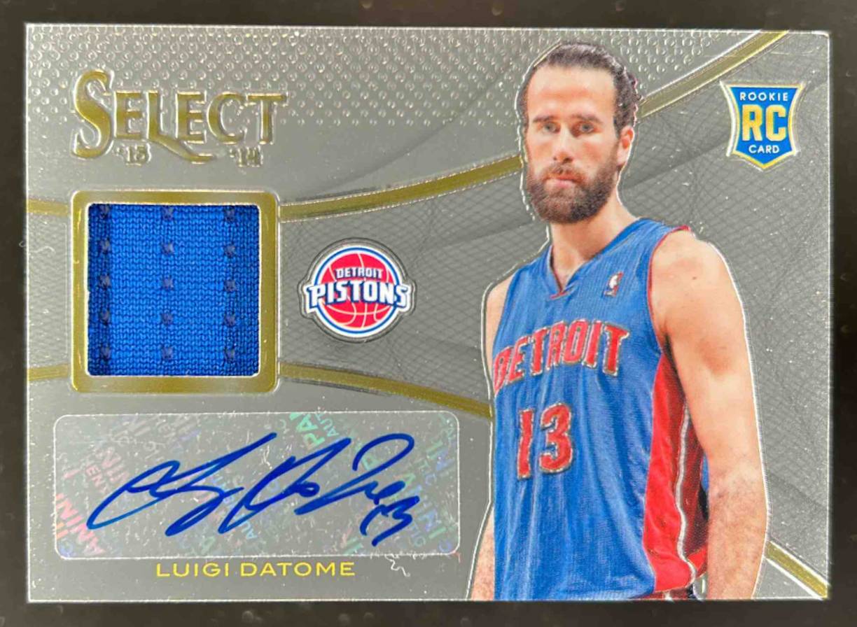 Card image for 2013-14 PANINI SELECT LUIGI DATOME ROOKIE JERSEY AUTO #6 RC DETROIT PISTONS