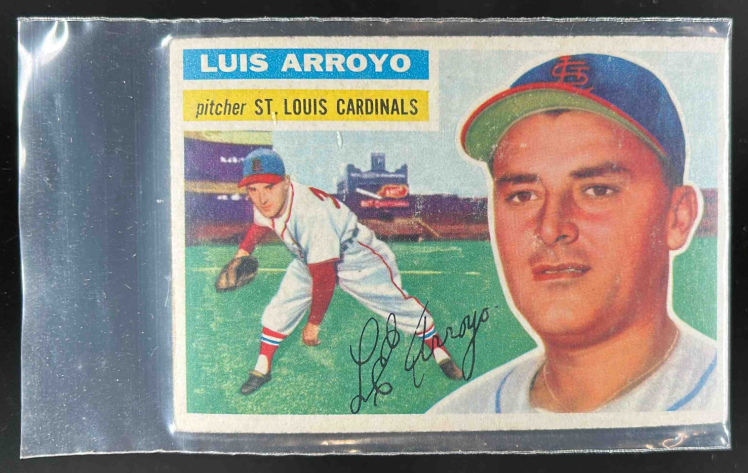Card image for 1956 TOPPS BASEBALL LUIS ARROYO #64A RC ST. LOUIS CARDINALS