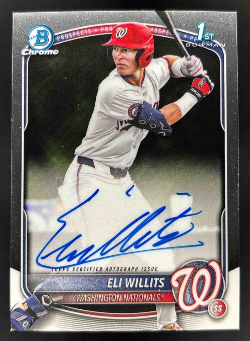 Card image for 2025 Bowman Draft Eli Willits Chrome Prospect Auto #CPA-EW Nationals