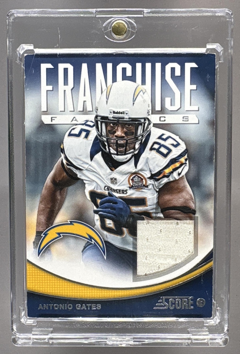 2013 PANINI SCORE ANTONIO GATES #FF-AG FRANCHISE FABRICS CHARGERS