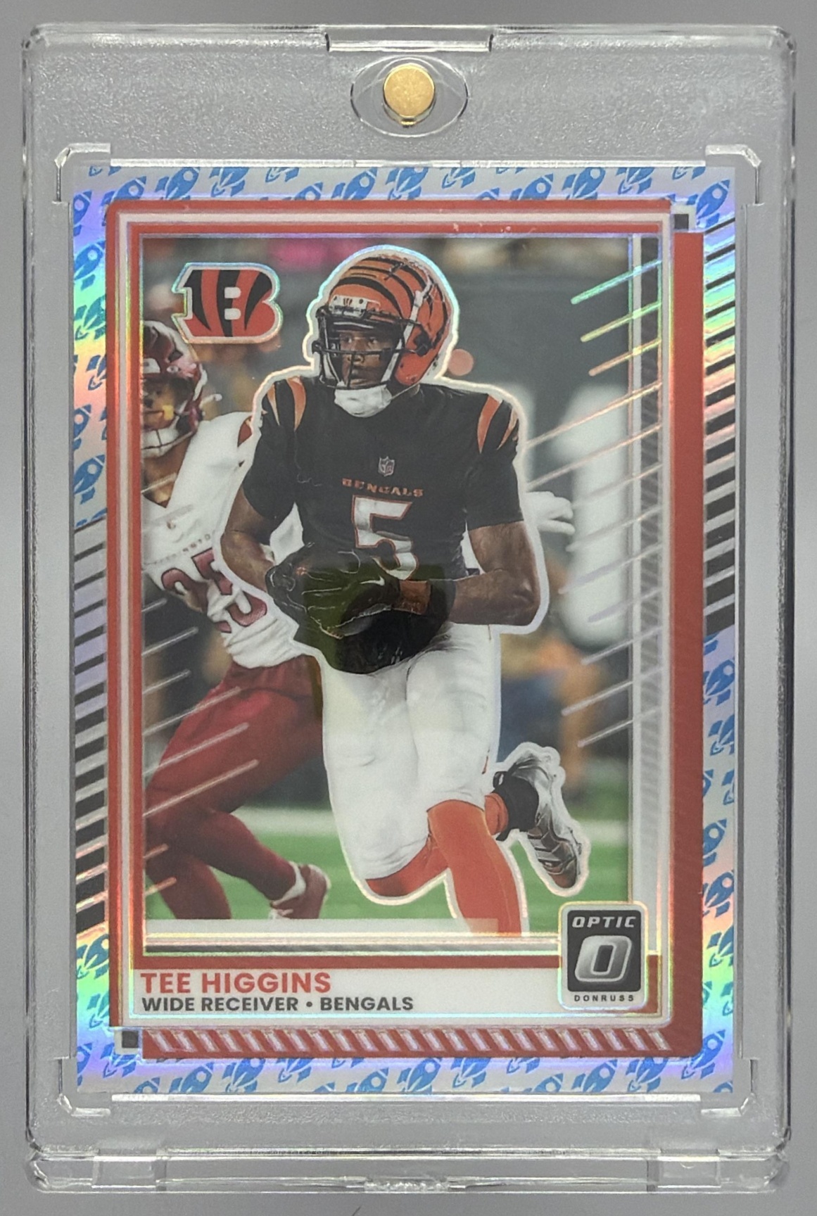 Card image for 2025 Panini Football Donruss Optic Tee Higgins Holo Prizm #13 Cincinnati Bengals