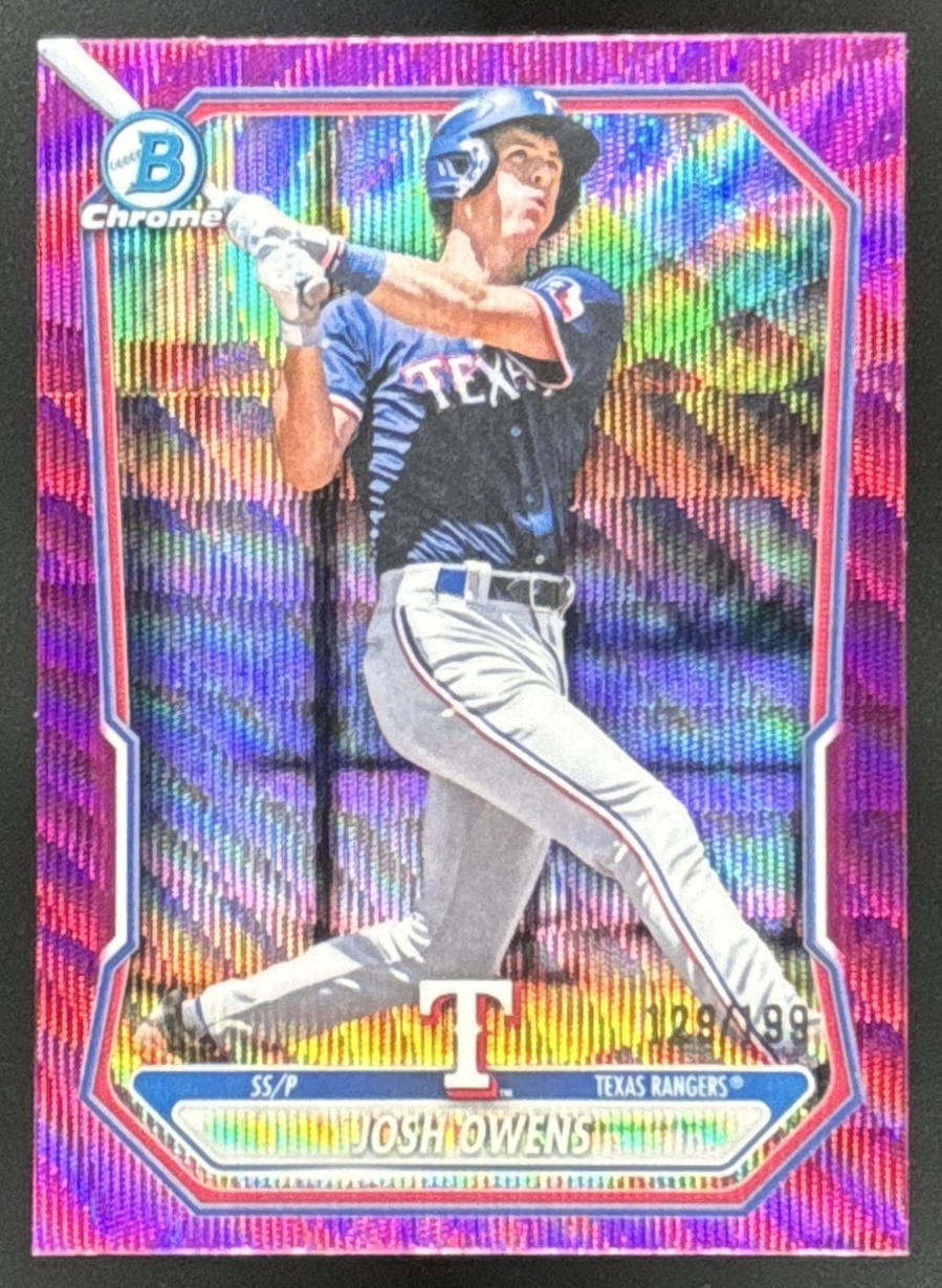 Card image for 2026 Bowman Josh Owens Chrome Prospects Fuchsia Wave Refractor /199