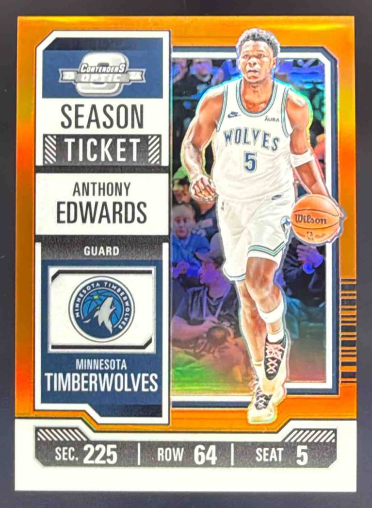 2023 Contenders Optic Anthony Edwards Season Ticket Orange /49