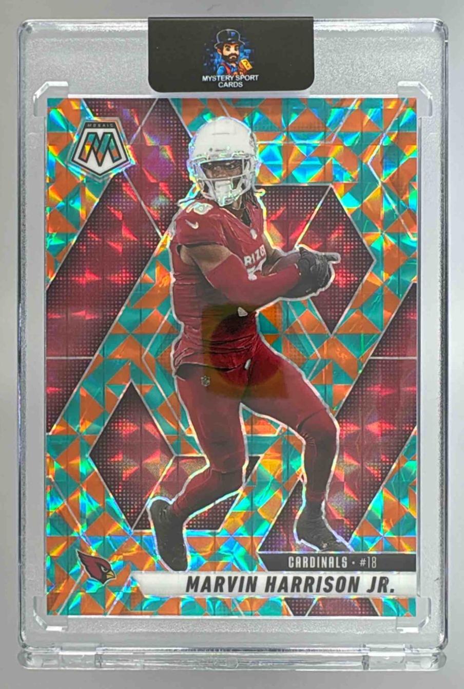 Card image for 2024 Panini Mosaic Marvin Harrison Jr. Tessellation Prizm /15 #283 RC NFL Debut Cardinals