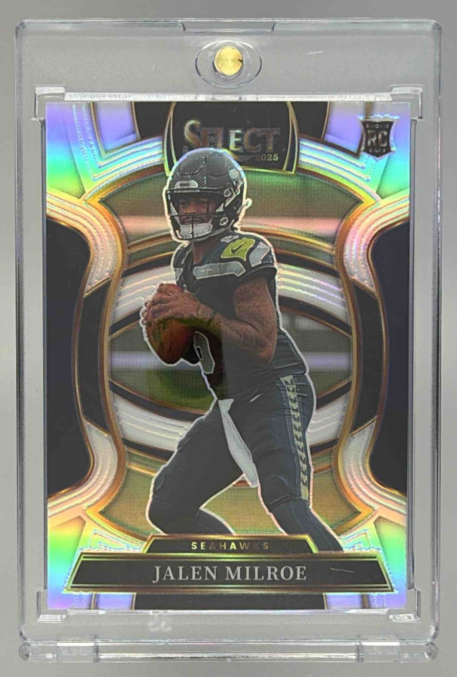 Card image for 2025 Panini Football Select Jalen Milroe Concourse #14 RC Seattle Seahawks