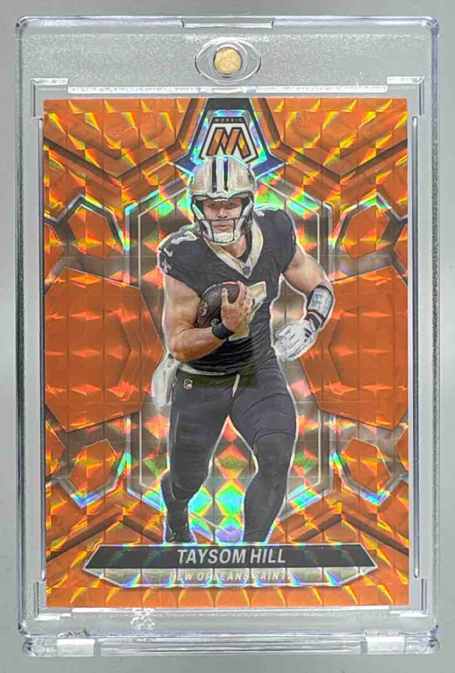 Card image for 2024 Panini Mosaic Taysom Hill Orange Prizm /199 #158 Saints