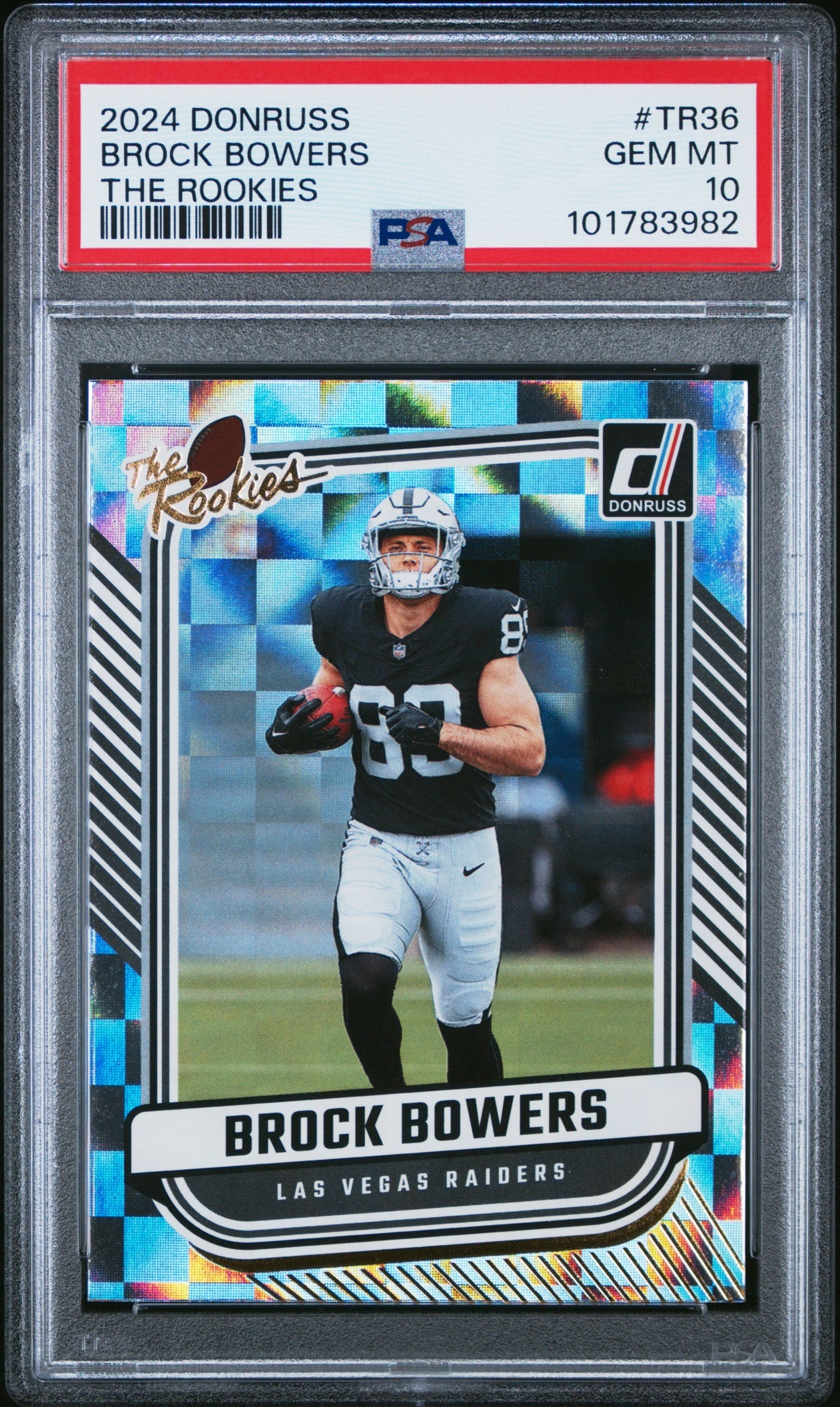 Card image for 2024 Panini Donruss Brock Bowers The Rookies #TR-36 RC Raiders