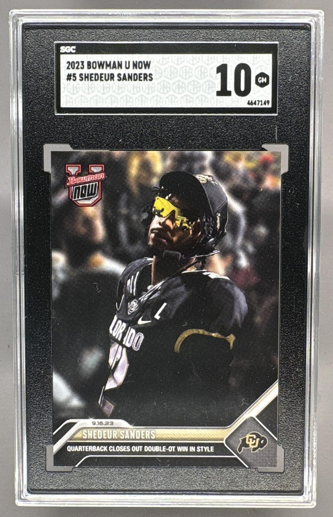 2023 BOWMAN U NOW SHEDEUR SANDERS #5 BUFFALOES SGC 10