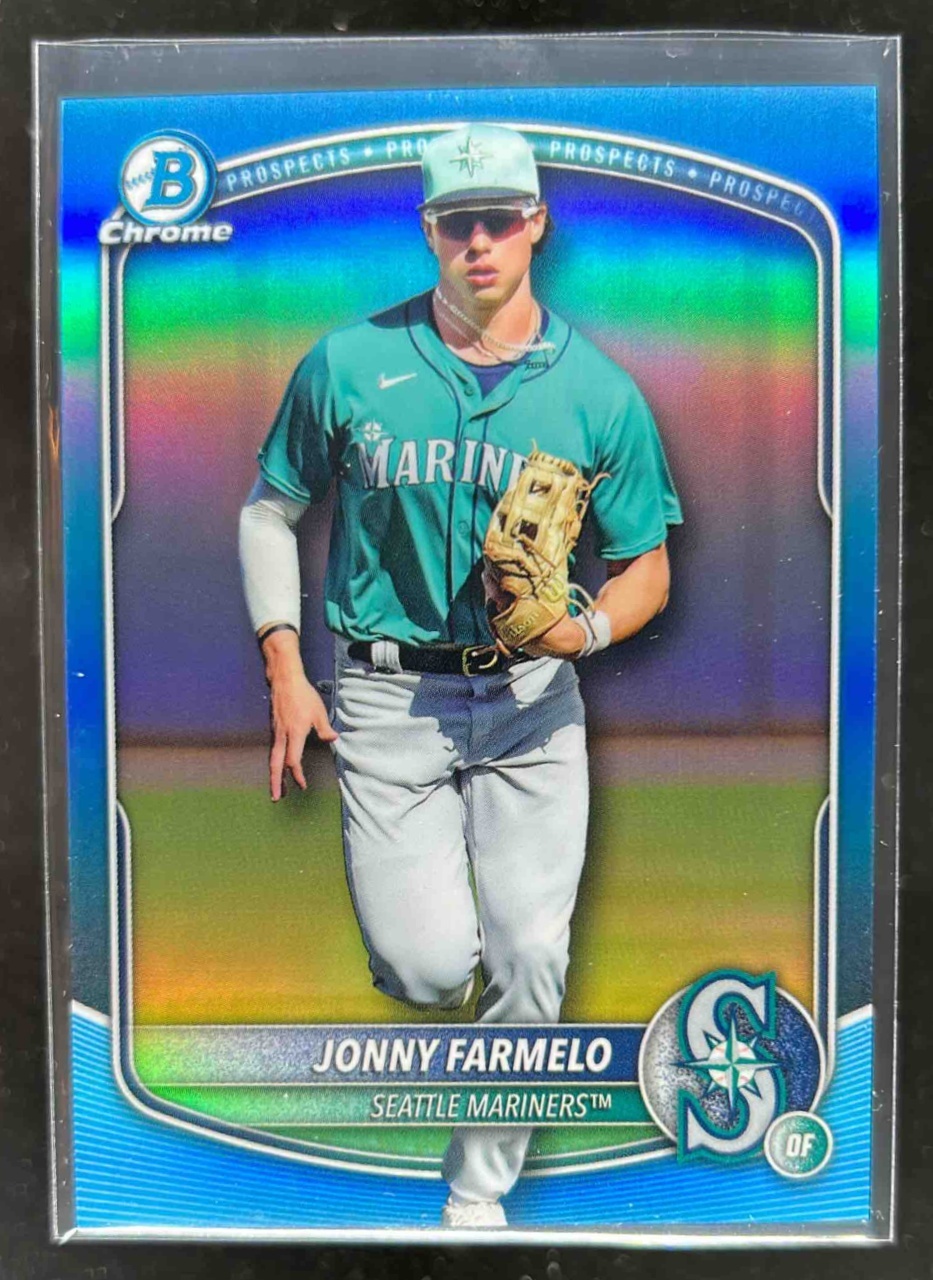 Card image for Jonny Farmelo 2025 Bowman Draft Chrome Sky Blue Refractor