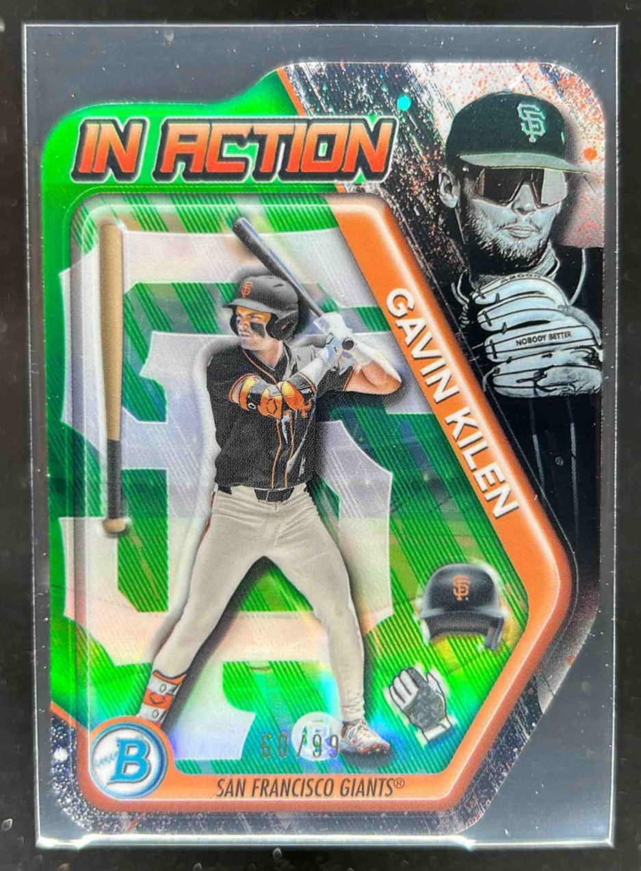 Card image for Gavin Kilen 2025 Bowman Draft In Action Green Refractor /99
