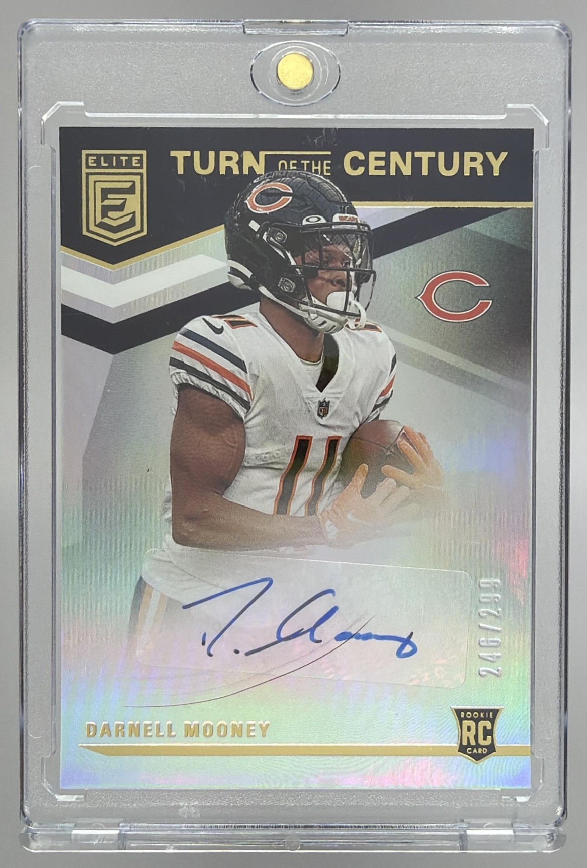 Card image for 2020 Panini Chronicles Darnell Mooney Prizm Black Signatures #PB-22 RC Auto Bears