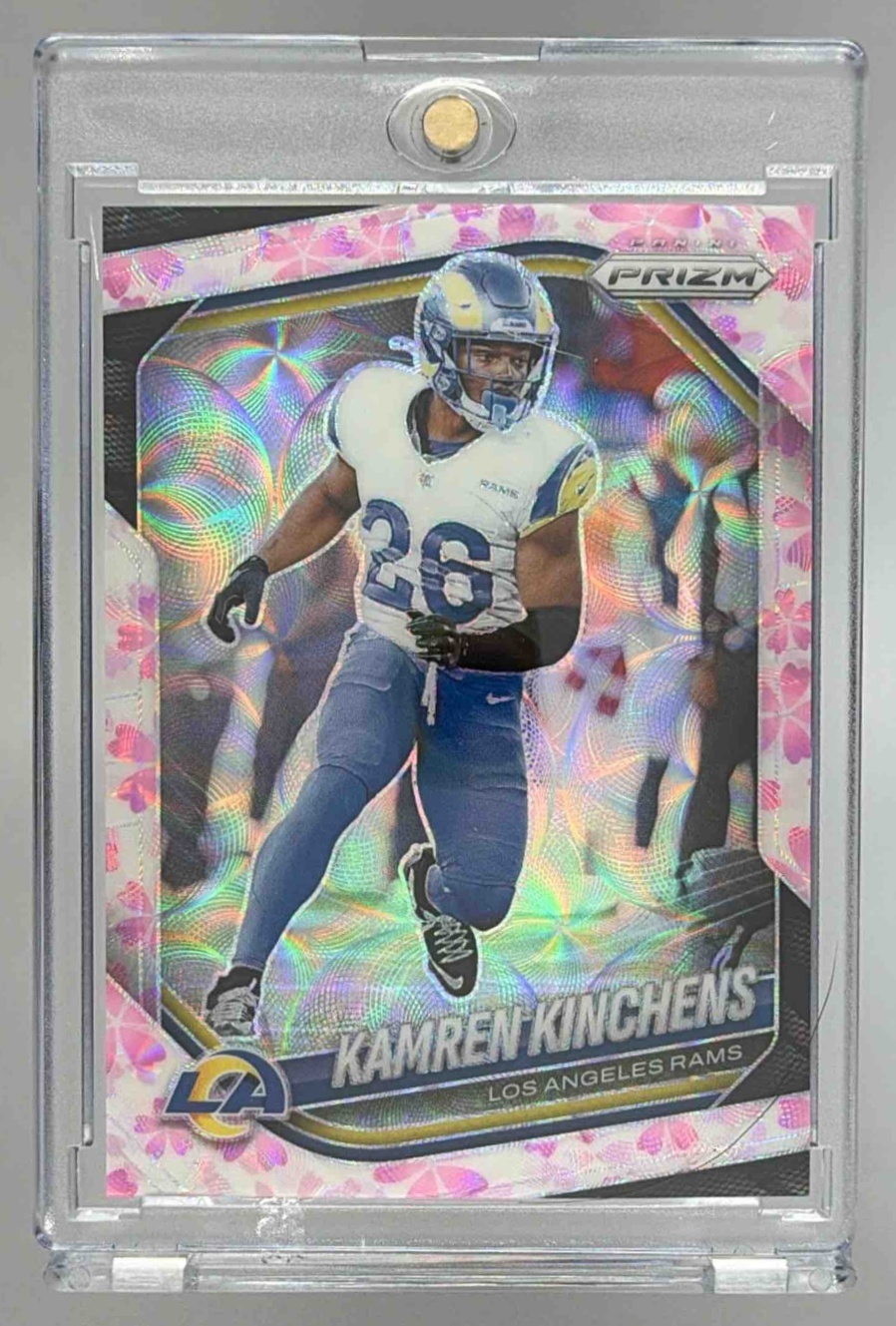 Card image for 2025 Panini Prizm Kamren Kinchens Purple Shimmer /15 #59 Rams