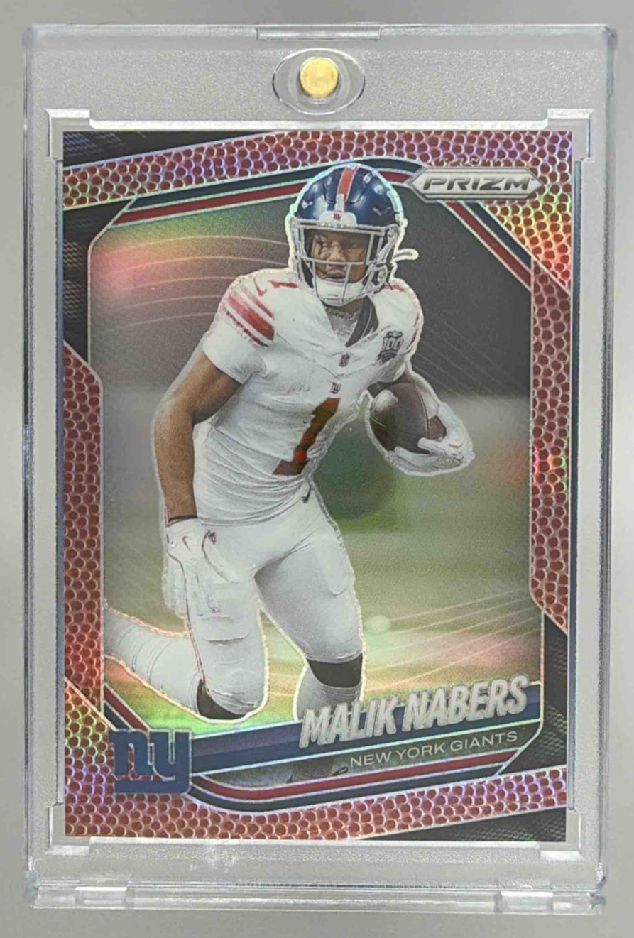 Card image for 2025 Panini Football Prizm Malik Nabers Pigskin /180 #206 New York Giants