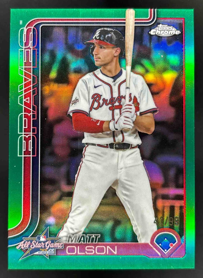 Card image for 2025 Topps Chrome Update Matt Olson All-Star Game Green Refractor /99
