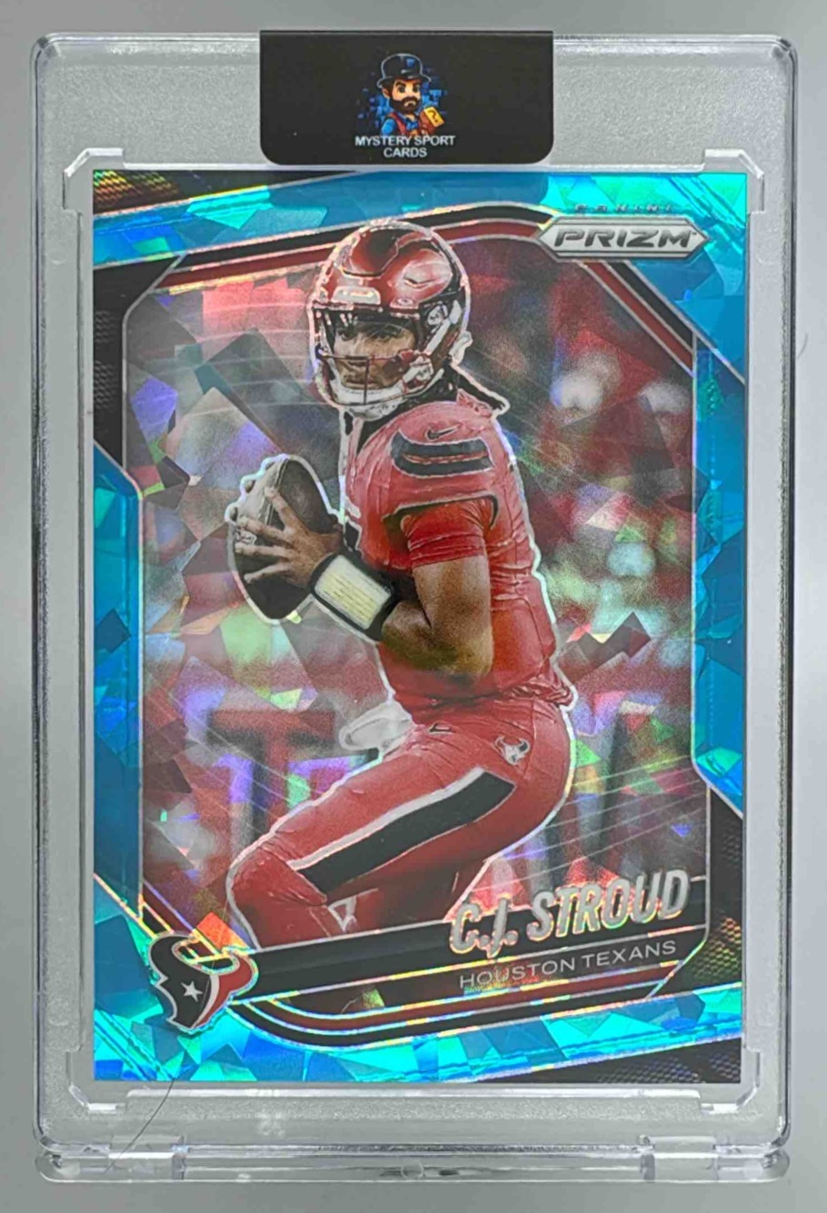 Card image for 2025 Panini Football Prizm C.J. Stroud Blue Ice /99 #143 Houston Texans