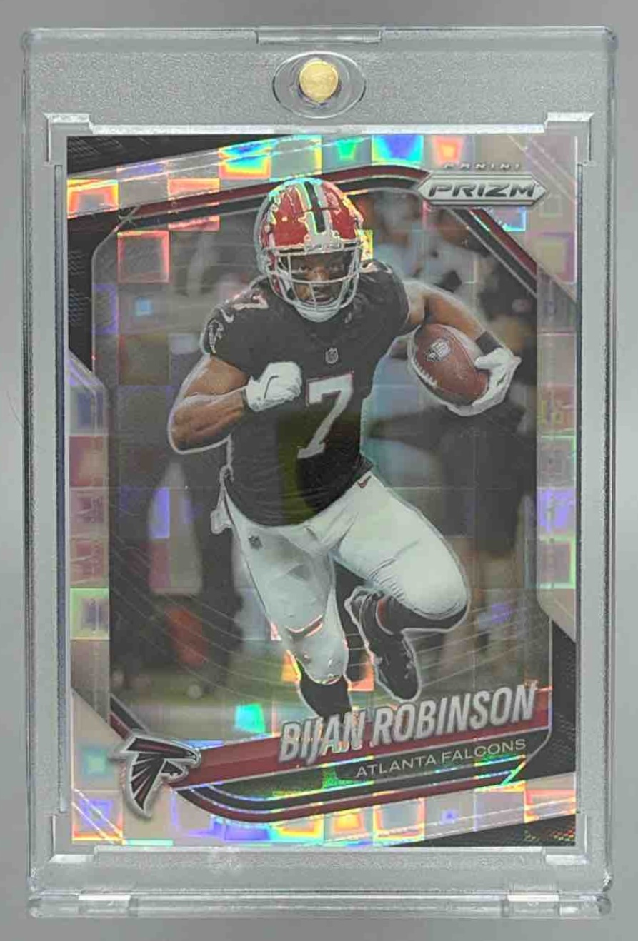 Card image for 2025 Panini Football Prizm Bijan Robinson Pandora /400 #96 Atlanta Falcons
