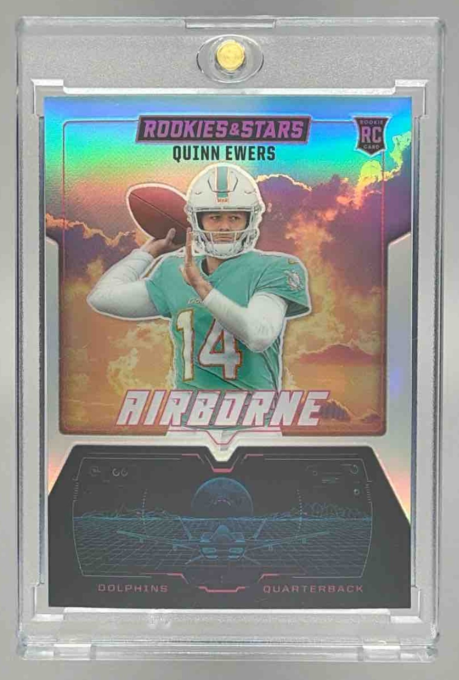 Card image for 2025 Panini Rookies & Stars Quinn Ewers Airborne Silver #11 RC Dolphins