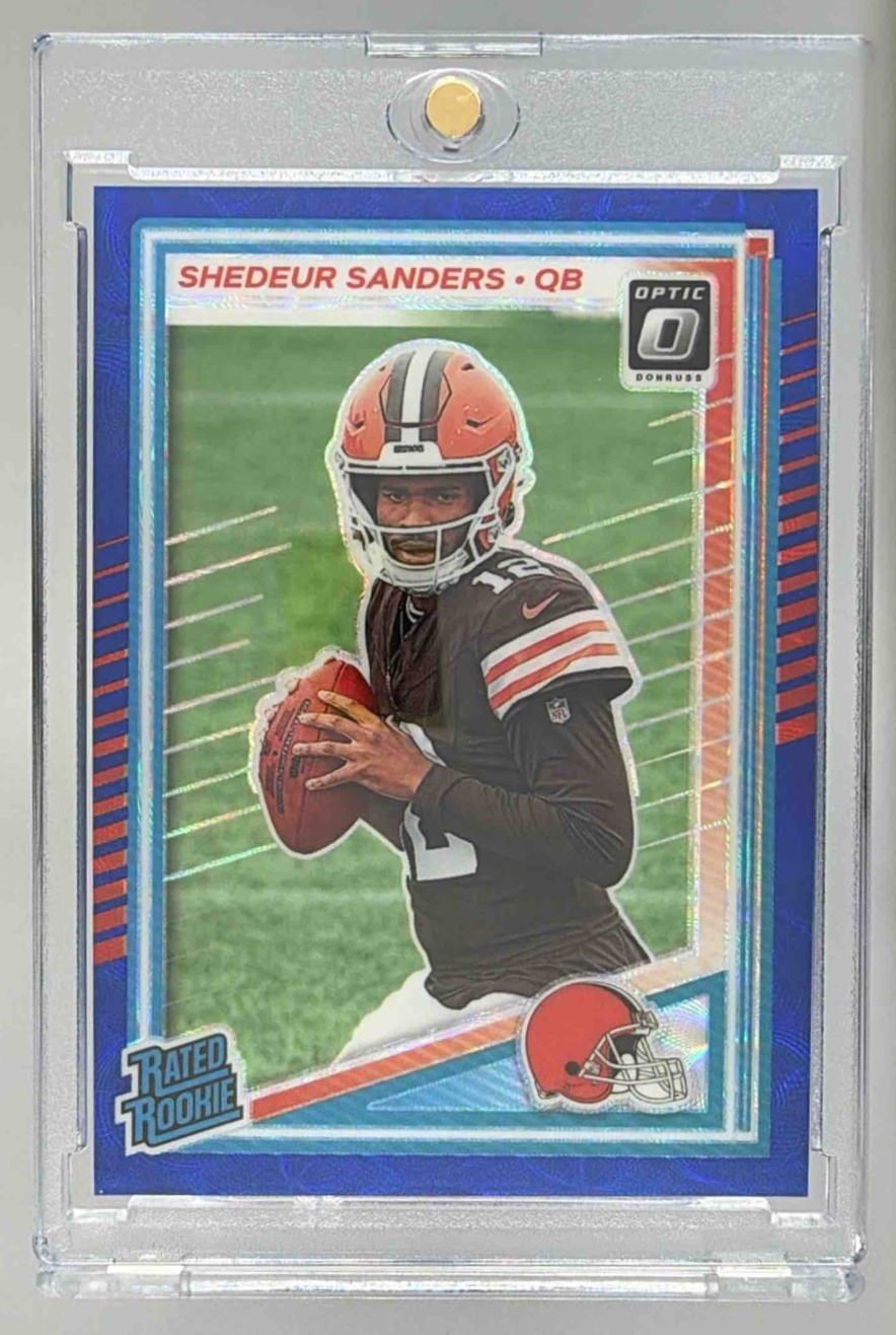 Card image for 2025 Panini Donruss Optic Shedeur Sanders Rated Rookie #203 Browns