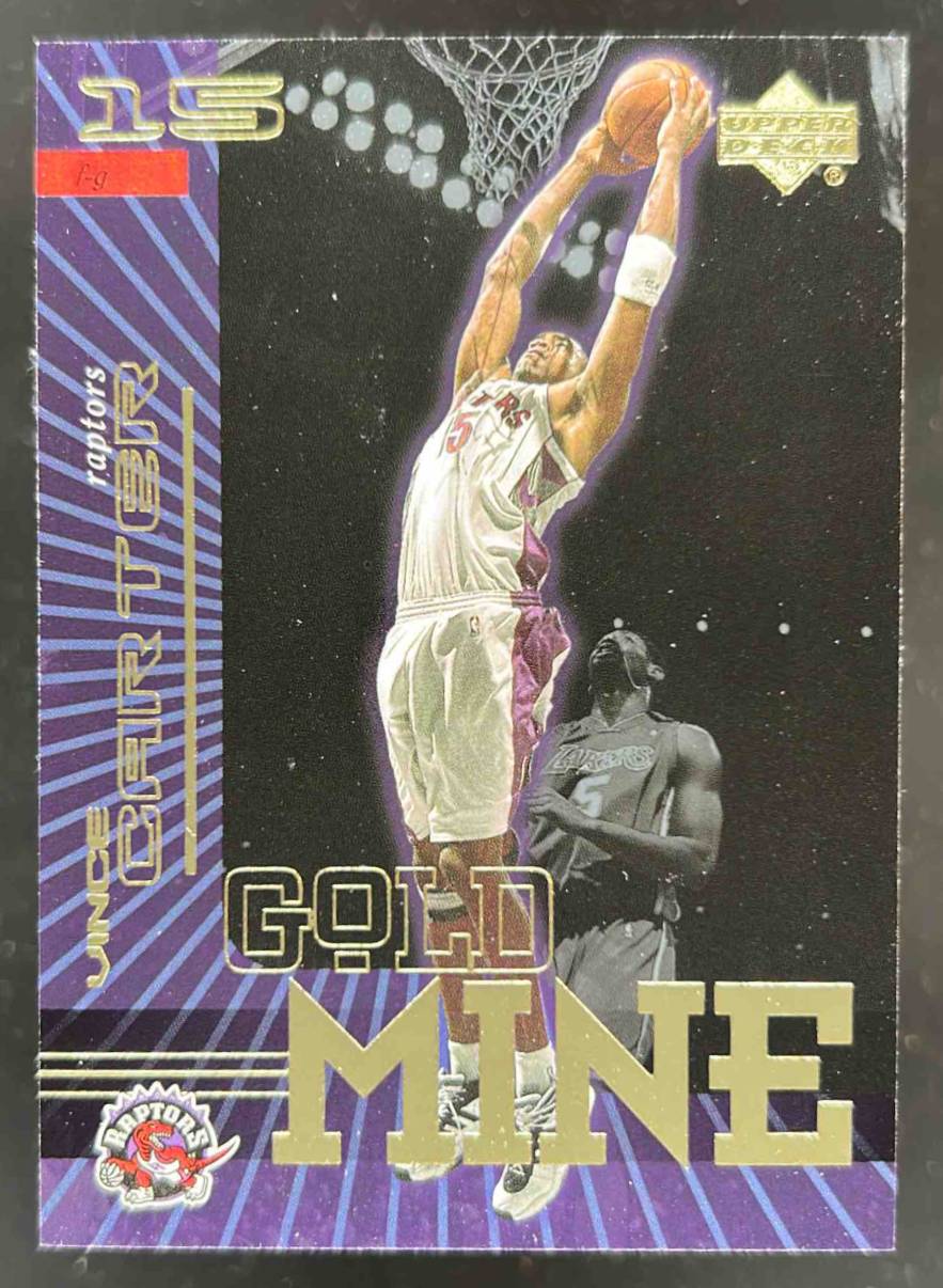 Card image for 1999-00 UPPER DECK GOLD RESERVE VINCE CARTER MINE #R2 TORONTO RAPTORS