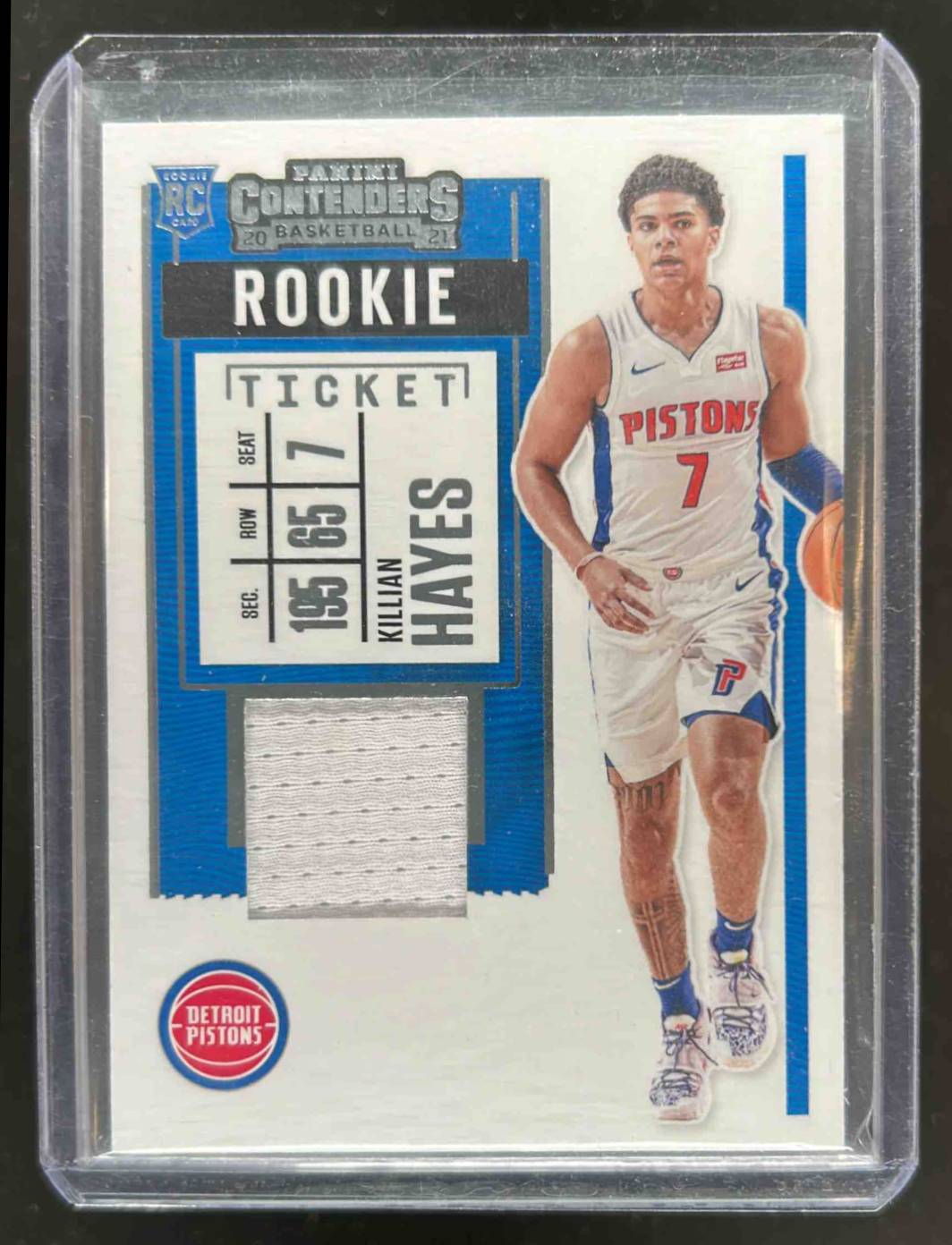 Card image for 2020-21 Panini Contenders Killian Hayes Rookie Ticket Swatches #RS-KHY MEM RC