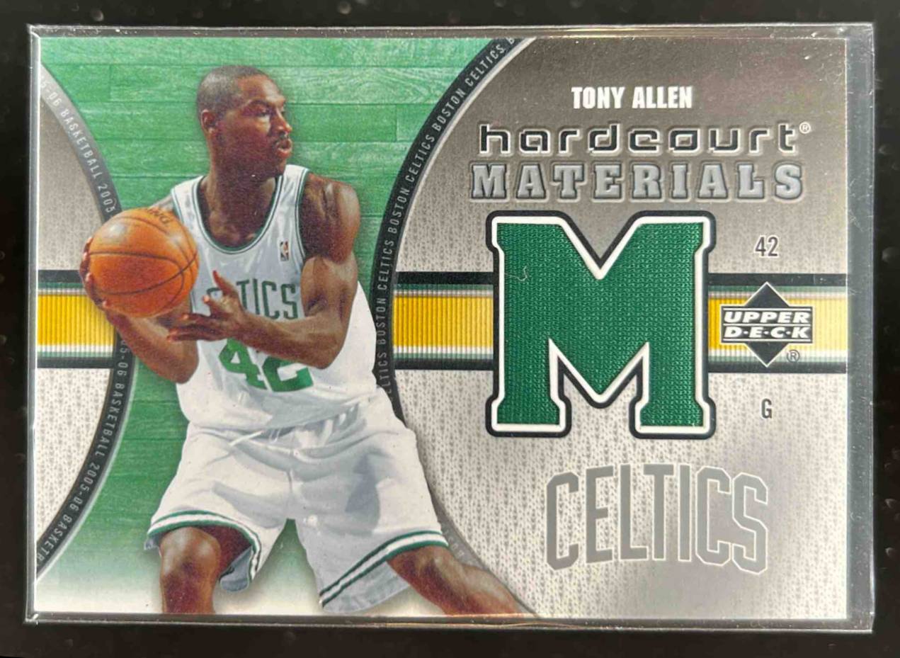 Card image for 2005-06 UPPER DECK HARDCOURT TONY ALLEN MATERIALS #HM-TA BOSTON CELTICS