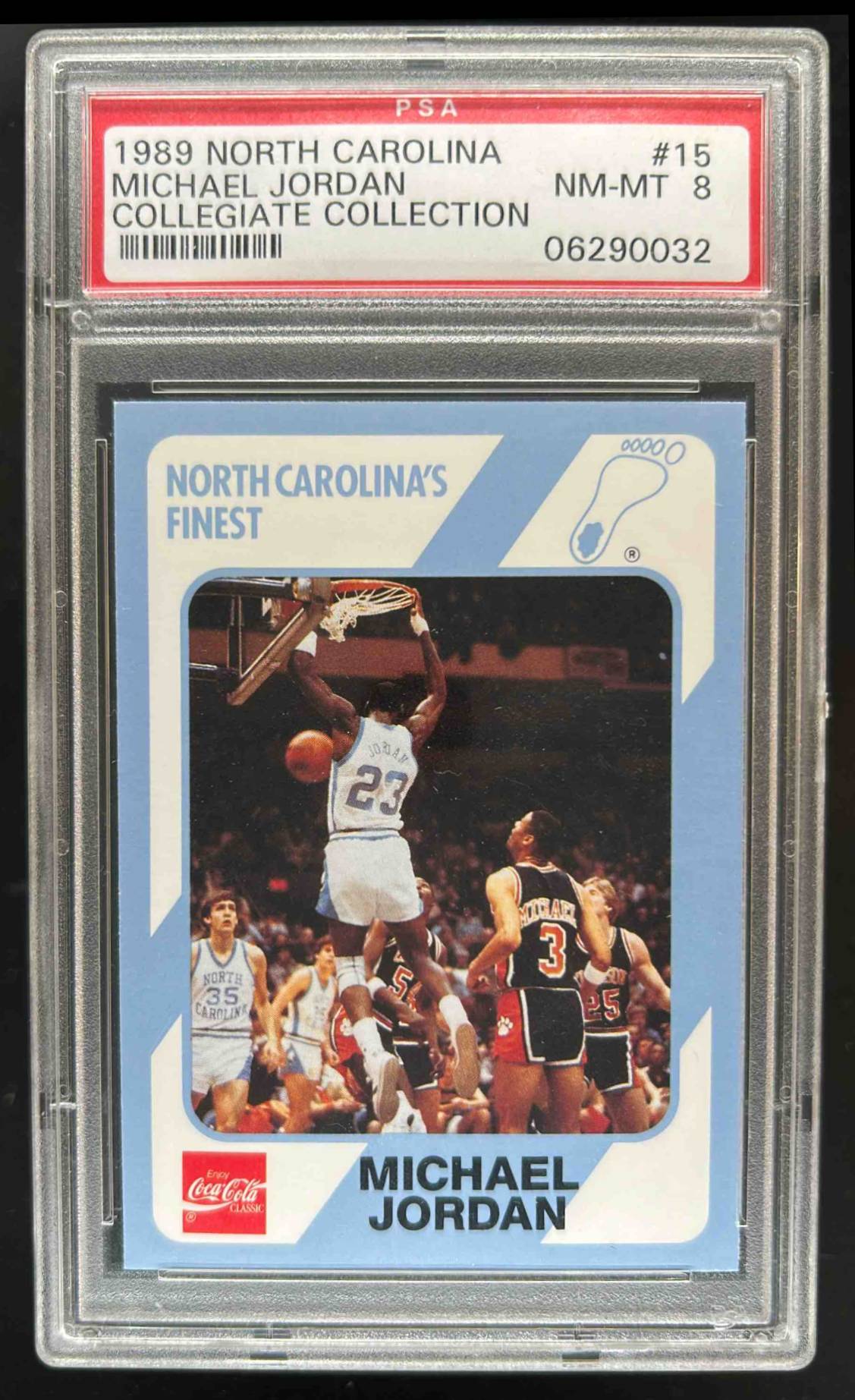 Card image for 1989 NORTH CAROLINA'S FINEST MICHAEL JORDAN #15 PSA 8