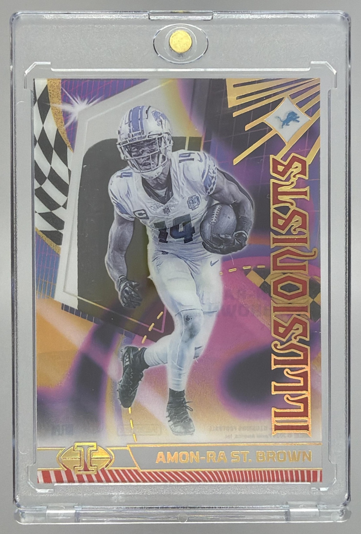 Card image for 2023 Panini Football Illusions Amon-Ra St. Brown Illusionists #1 Detroit Lions