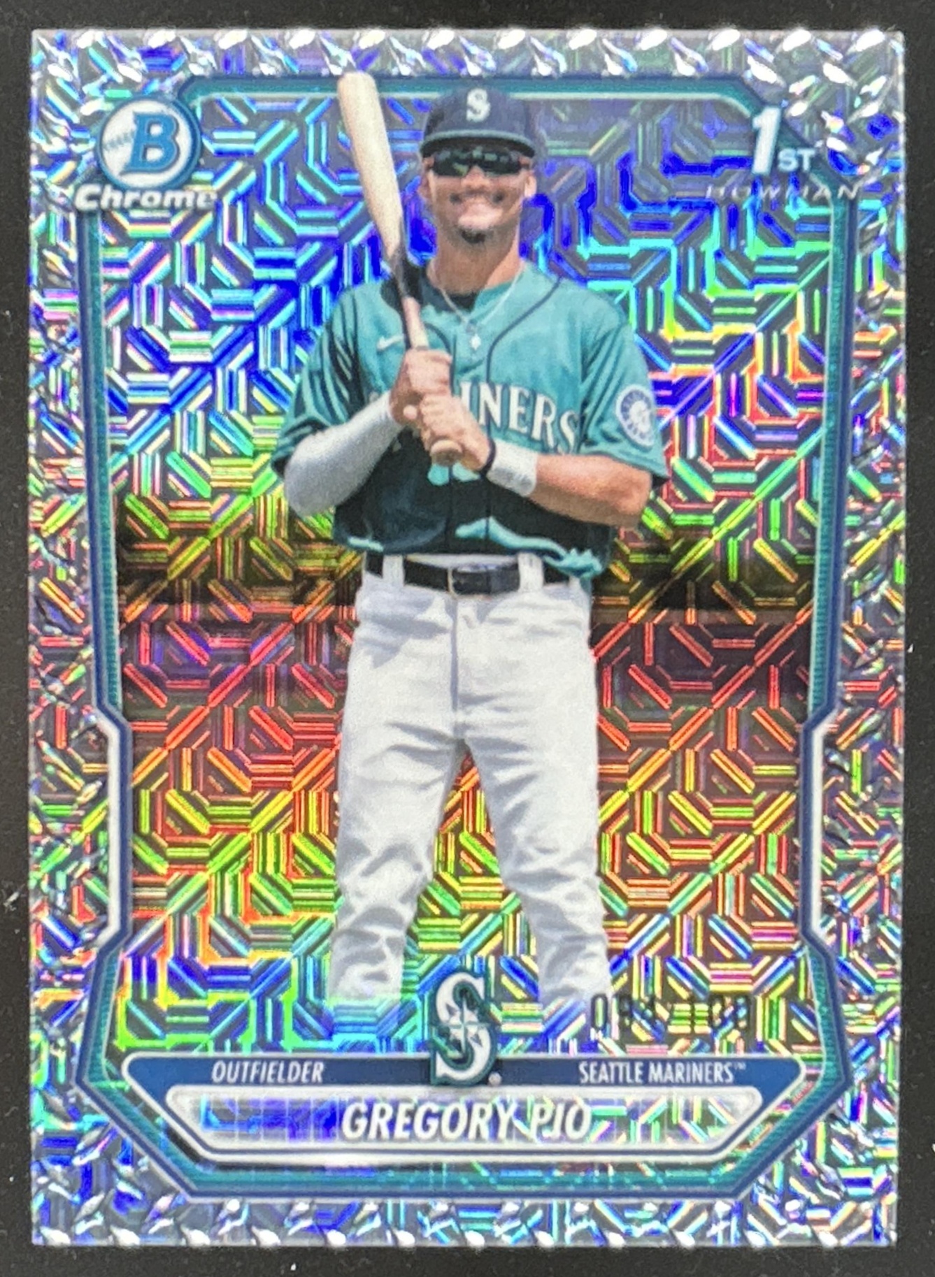 Card image for Gregory Pio 2026 Bowman Chrome Mega Box Prospects Steel Metal Refractor /100