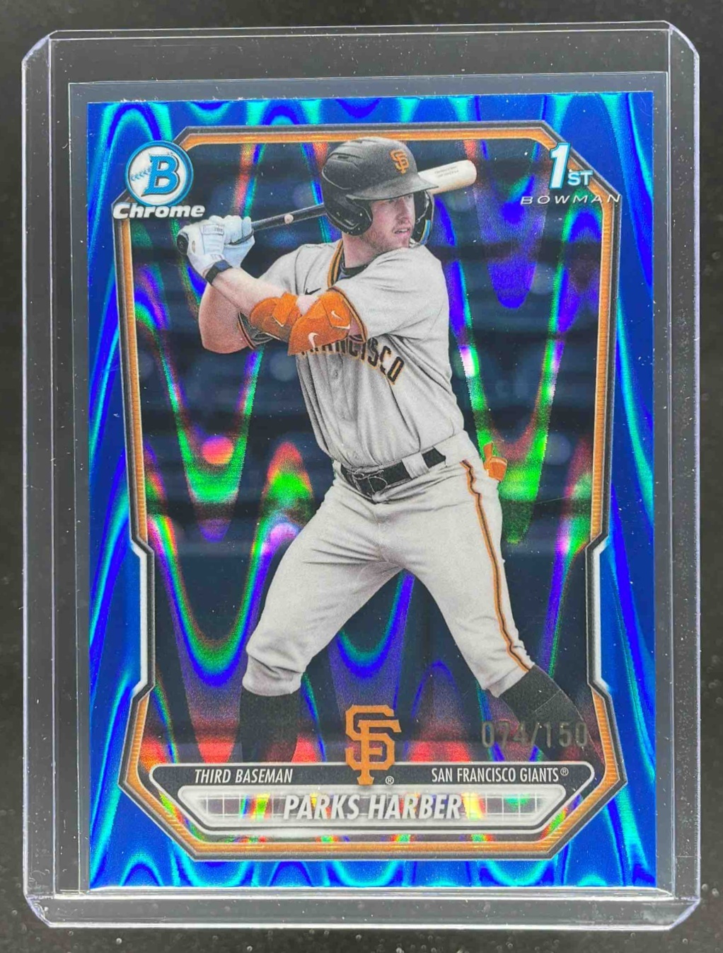 Card image for 2026 Bowman Parks Harber Chrome Blue RayWave Refractor /150 #BCP-43 1st Prospect