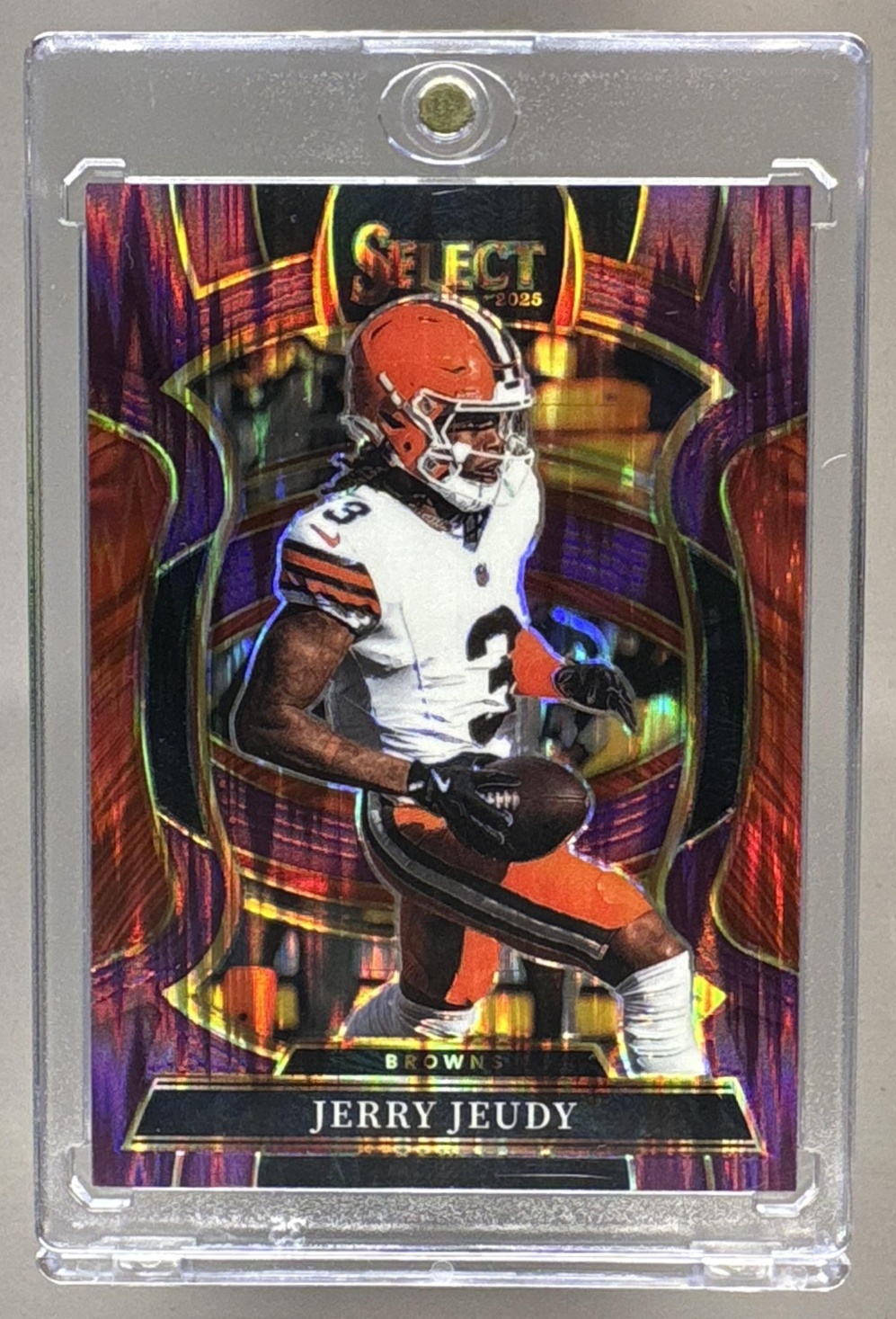 2025 PANINI SELECT JERRY JEUDY #56 CONCOURSE PURPLE PRIZM /75 BROWNS