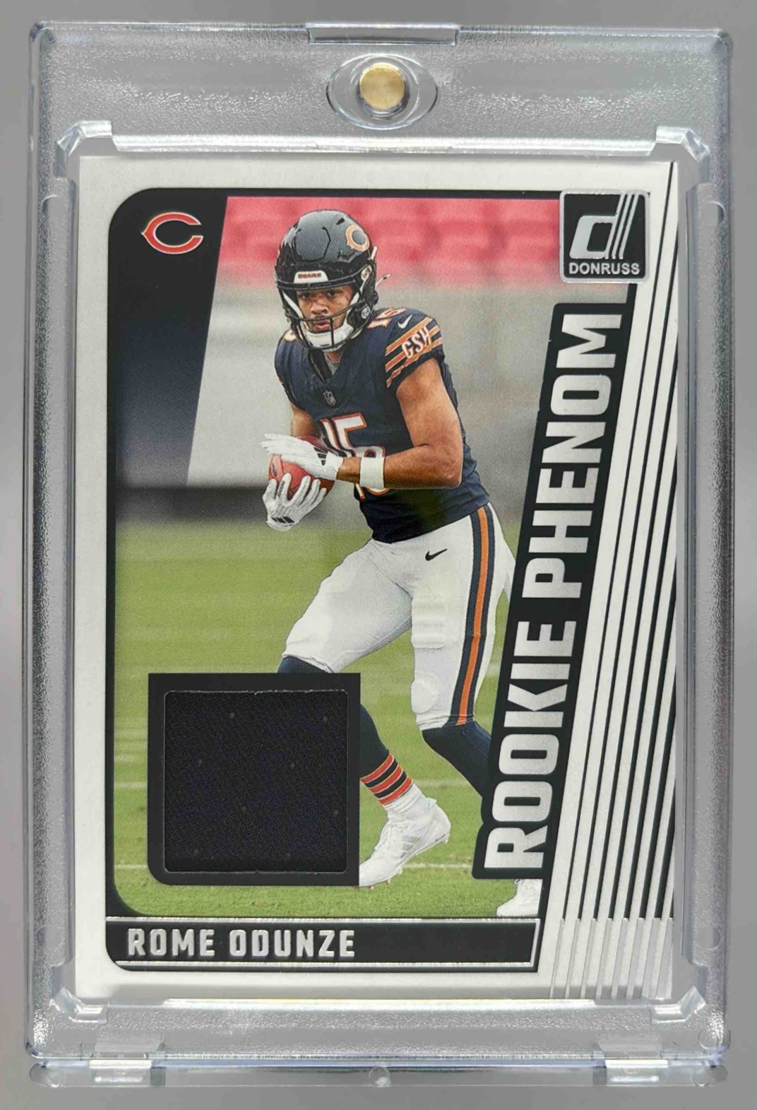Card image for 2024 Panini Donruss Rome Odunze Rookie Phenom Jerseys #RPJ-ROD MEM RC Bears