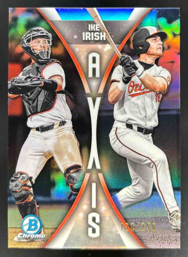 Card image for 2025 Bowman Draft Ike Irish Axis Refractor /250 #A-9 Orioles