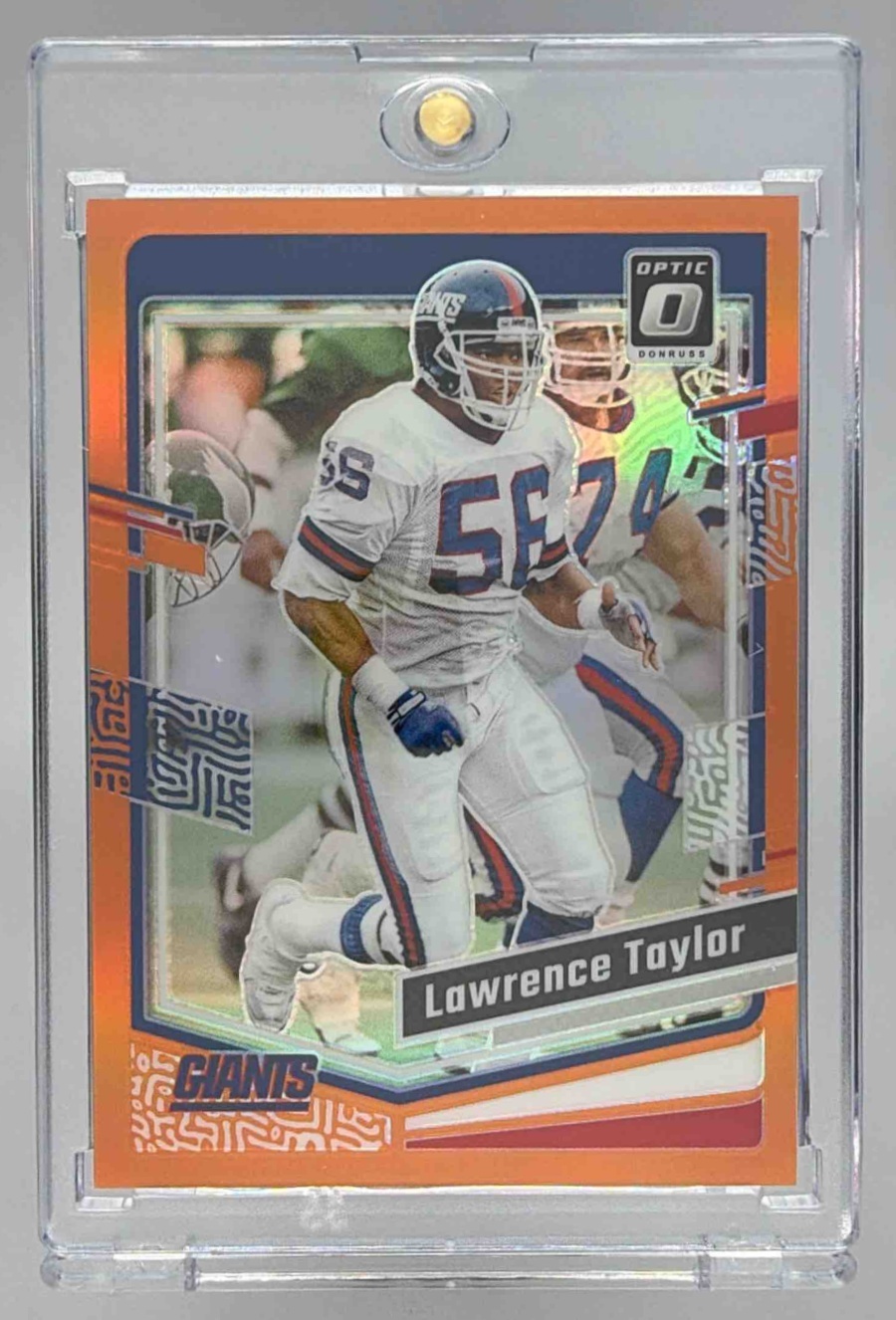 Card image for 2023 Panini Donruss Optic Lawrence Taylor Orange Prizm /249 #145 Giants