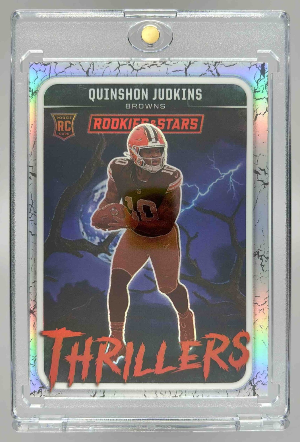 Card image for 2025 Panini Rookies & Stars Quinshon Judkins Thrillers Silver #21 RC Browns