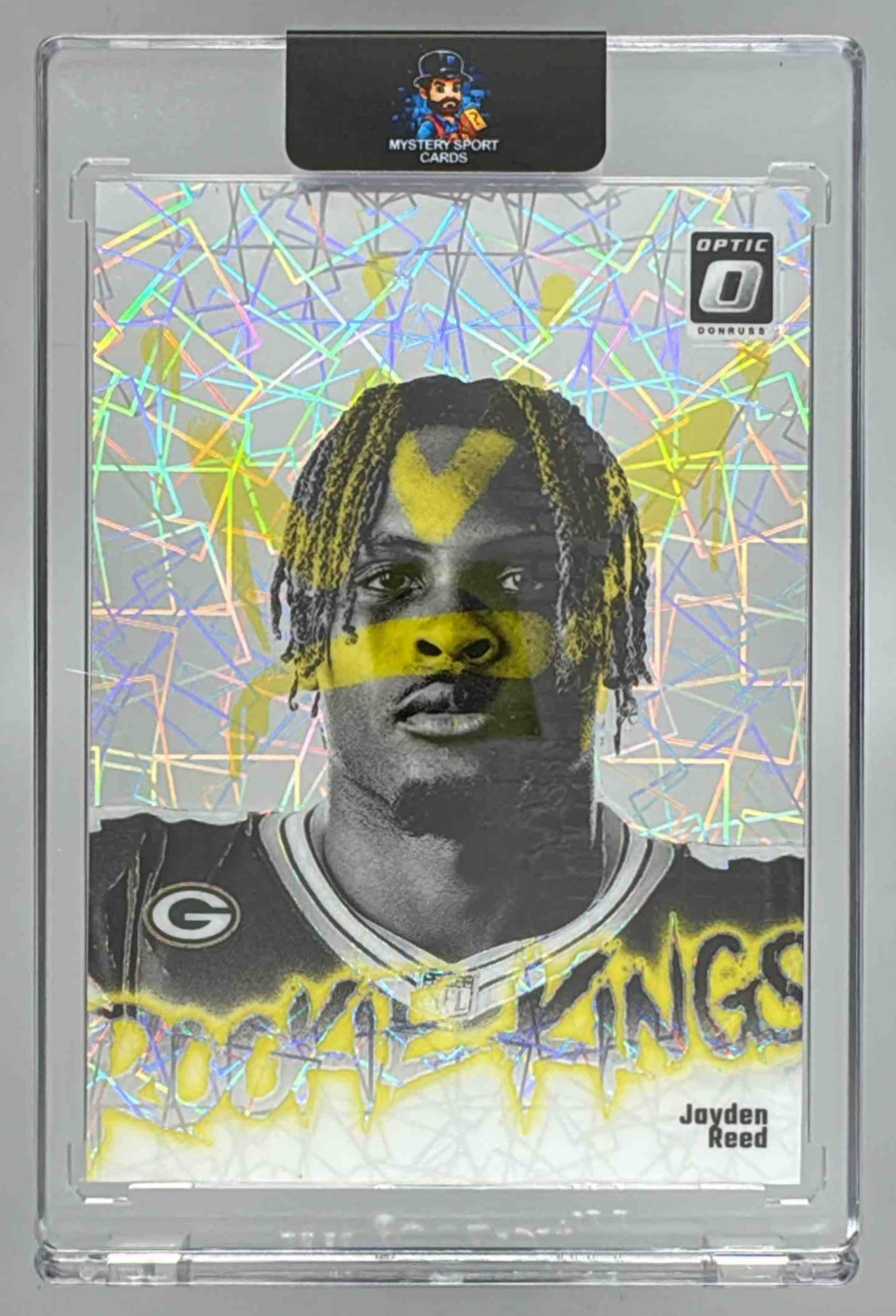Card image for 2023 Panini Donruss Optic Jayden Reed Rookie Kings #19 RC Packers